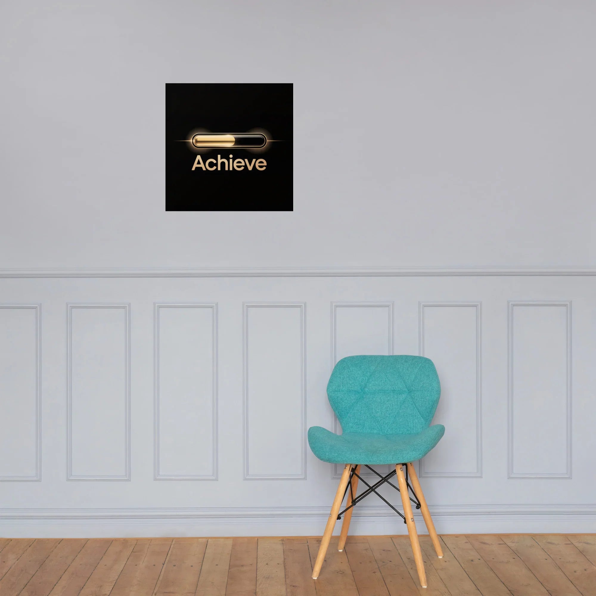Achieve – Golden Progress Bar Motivational Gaming Poster - RaZits