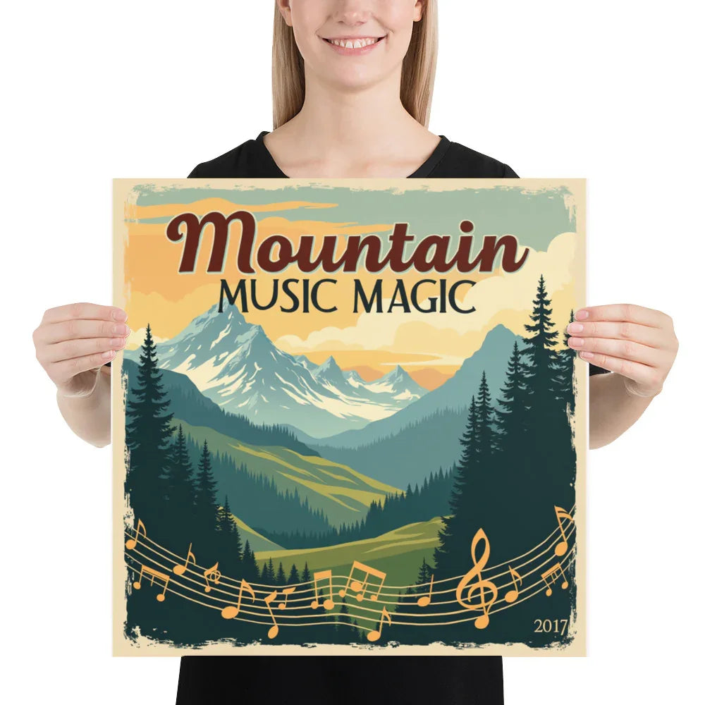 Mountain Music Magic Poster – Scenic Acoustic Vibes - RaZits
