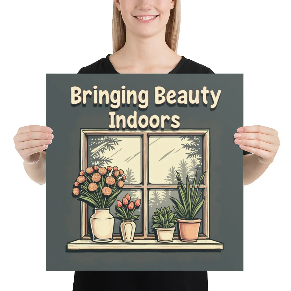 Indoor Plant Art Print – Botanical Window Scene Wall Decor - RaZits
