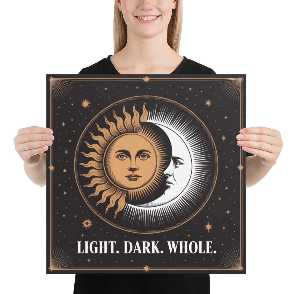 Light Dark Whole – Celestial Sun and Moon Poster - RaZits
