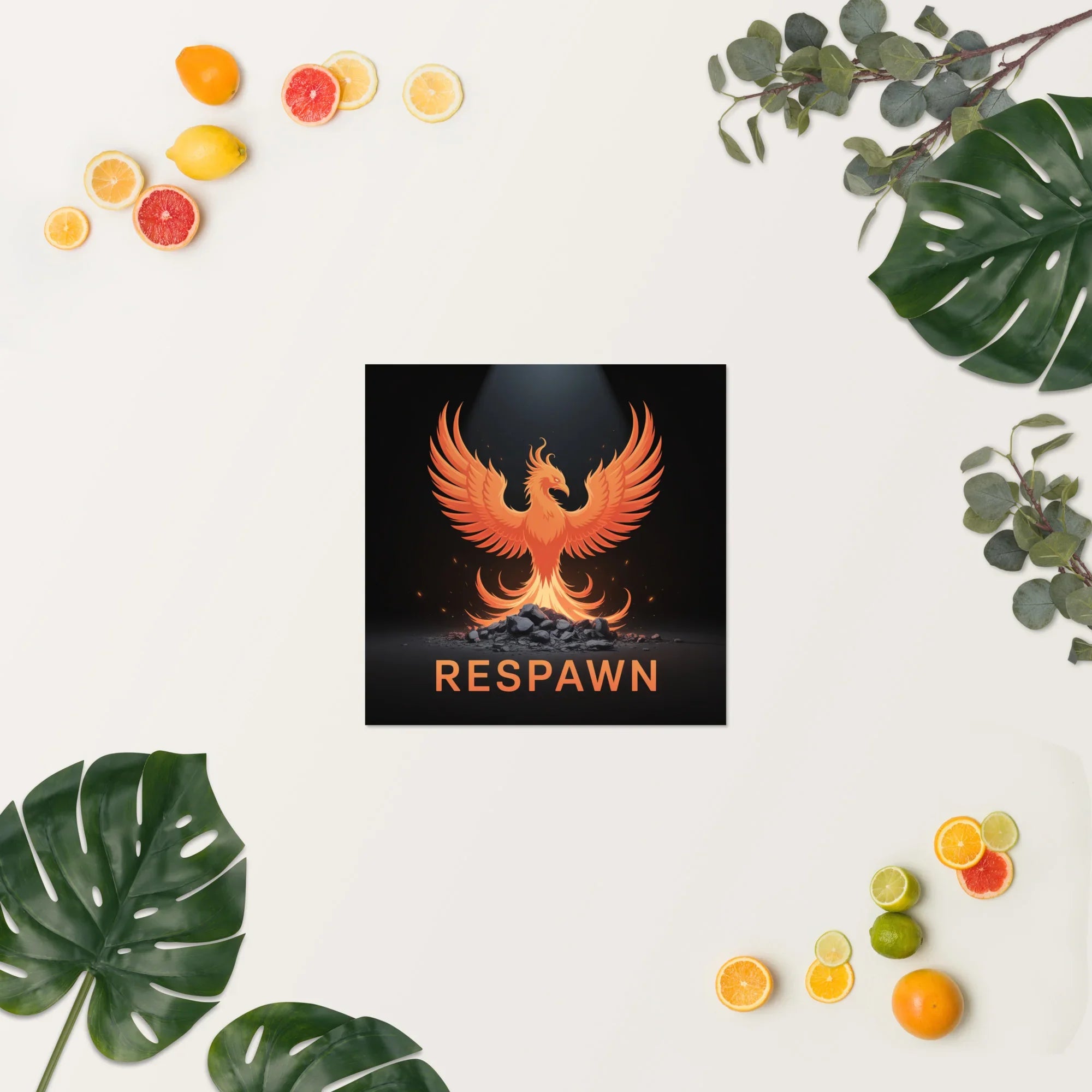 RESPAWN – Phoenix Rebirth Motivational Gaming Poster - RaZits