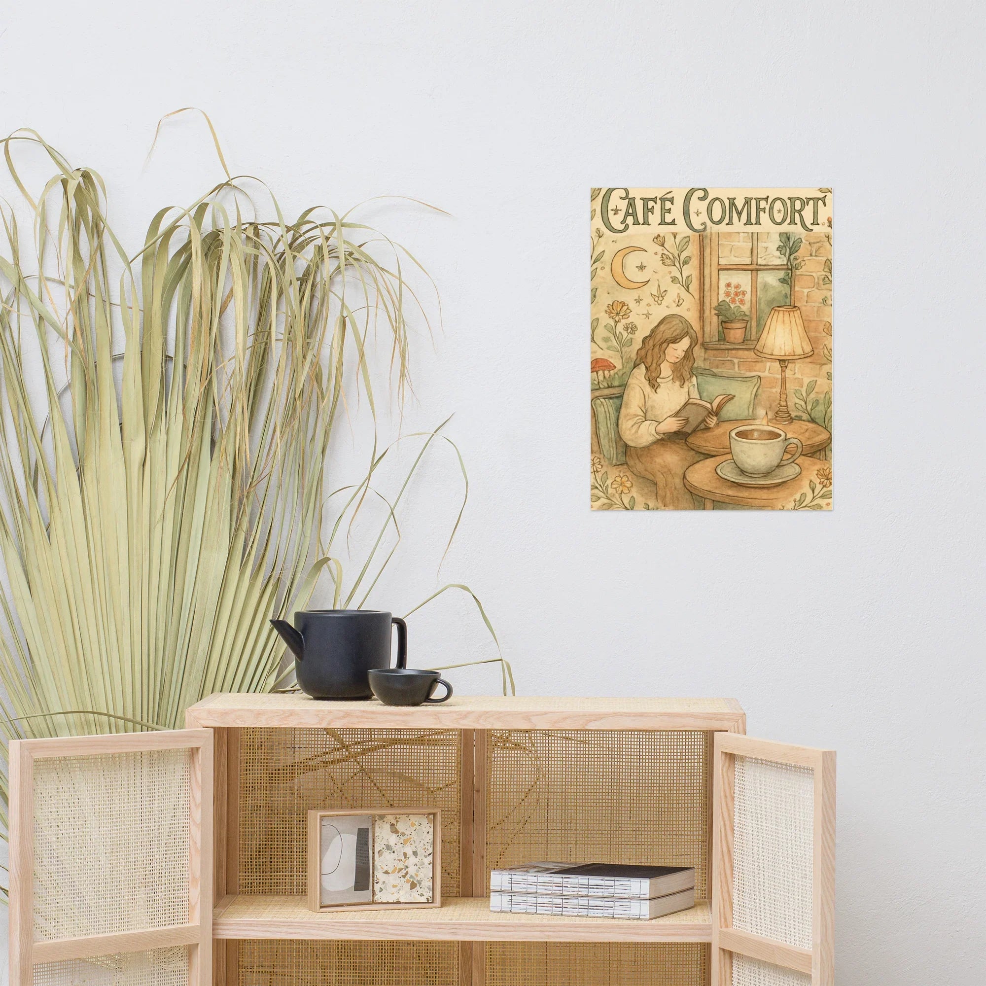 Café Comfort Poster – Cozy Reading Nook Art Print - RaZits