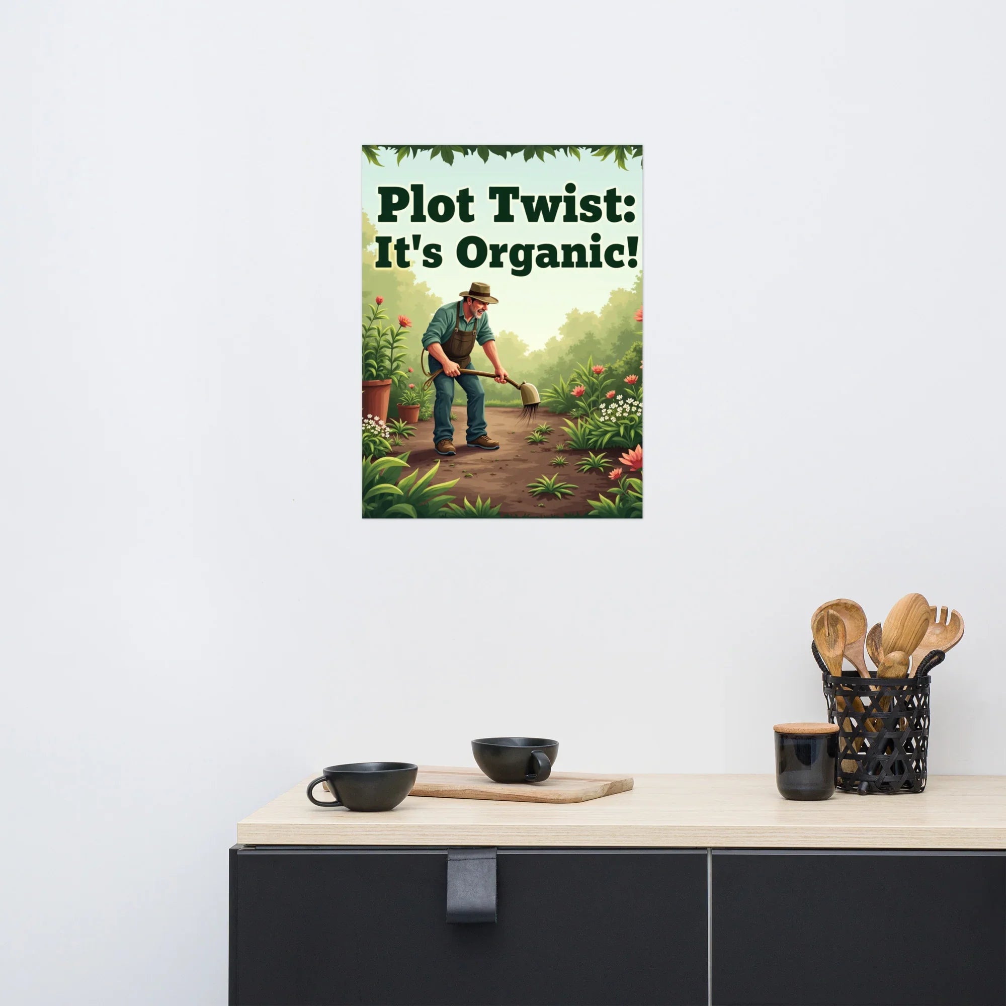 Organic Garden Art Print – Humorous Farmer Floral Poster - RaZits