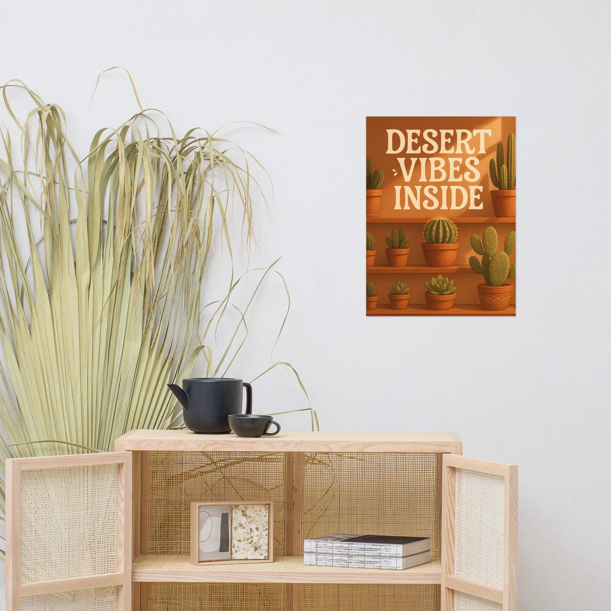 Cactus Shelf Art Print – Desert Vibes Indoor Succulent Illustration - RaZits