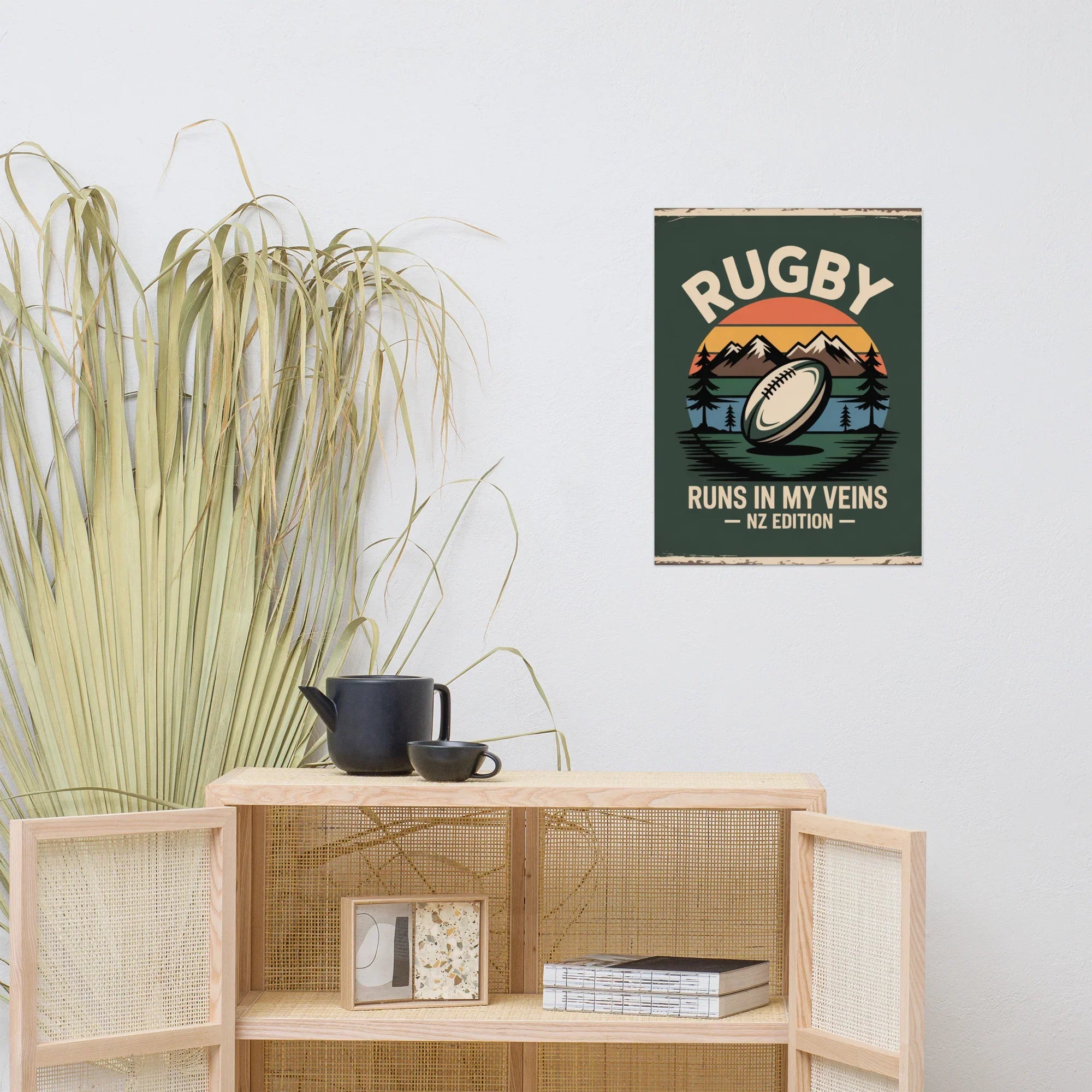 Rugby Runs in My Veins – New Zealand Edition Poster - RaZits