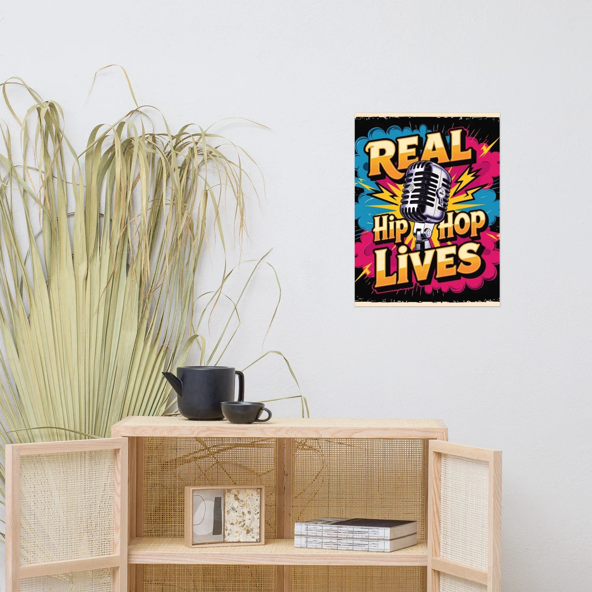 Real Hip Hop Lives Poster – Vintage Mic Boom Art - RaZits