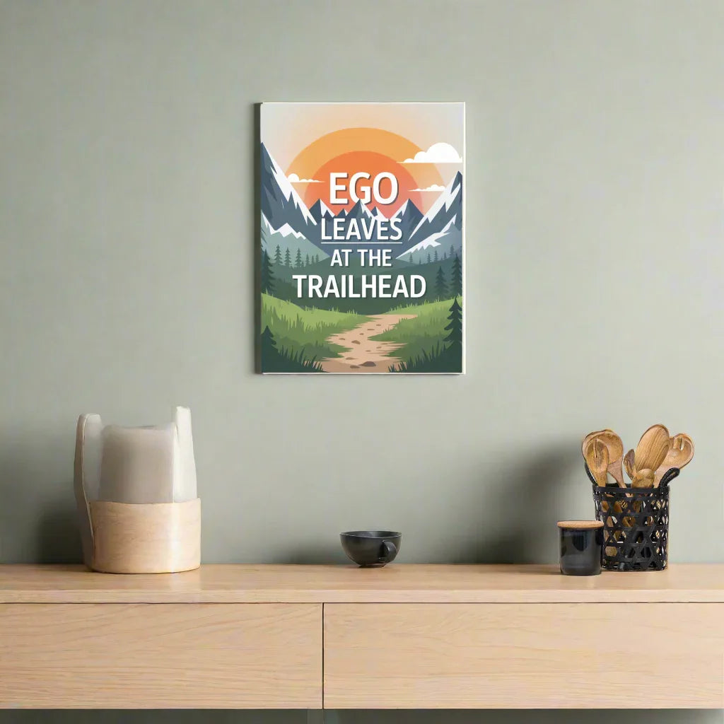 Ego Leaves at the Trailhead – Mountain Minimalist Print - RaZits