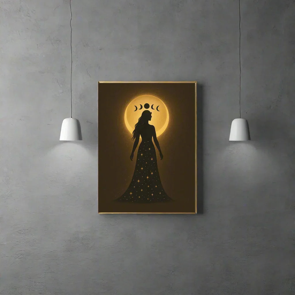 Triple Moon Goddess Poster – Divine Feminine Lunar Print - RaZits