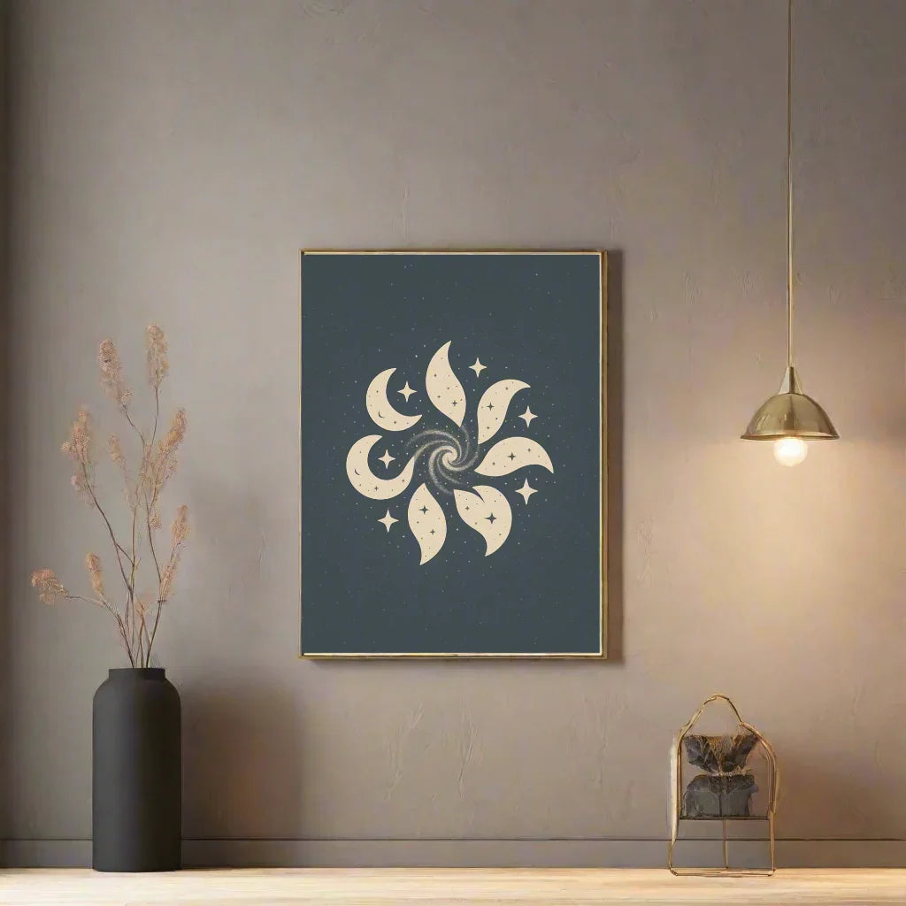 Celestial Spiral – Moon & Stars Pattern - RaZits