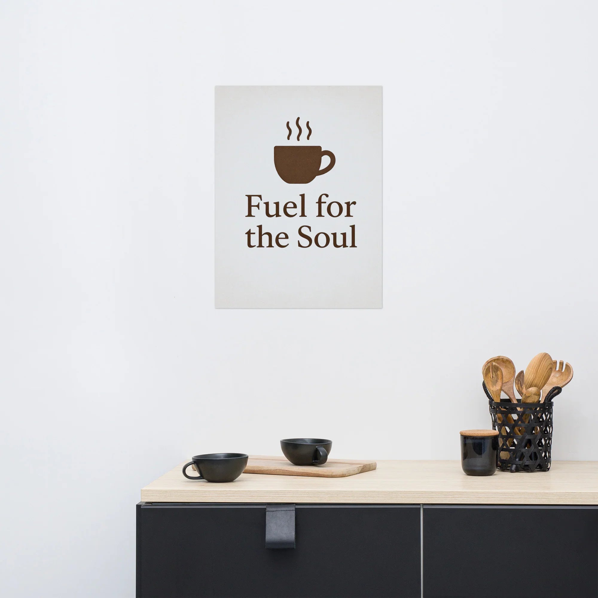 Fuel for the Soul Wall Art – Minimalist Coffee Quote - RaZits