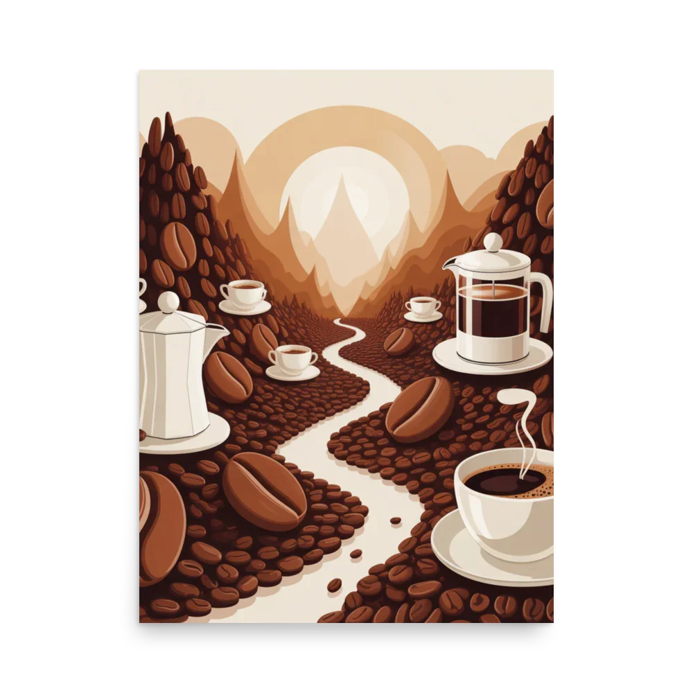 Coffee Valley Wall Art – Surreal Coffee Landscape - RaZits
