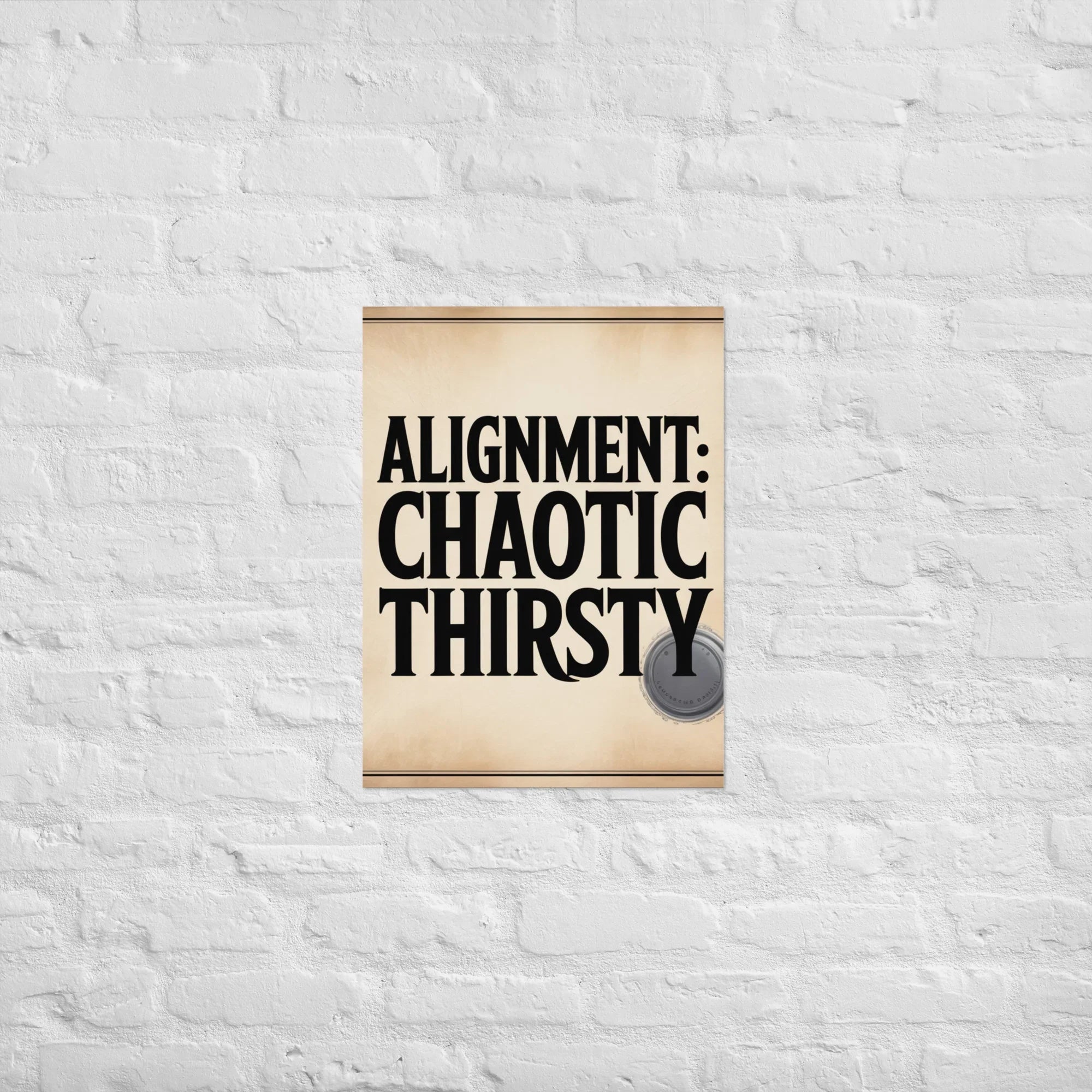 Chaotic Alignment Wall Print – Funny DnD Quote Art for Nerdy Gamer Decor - RaZits