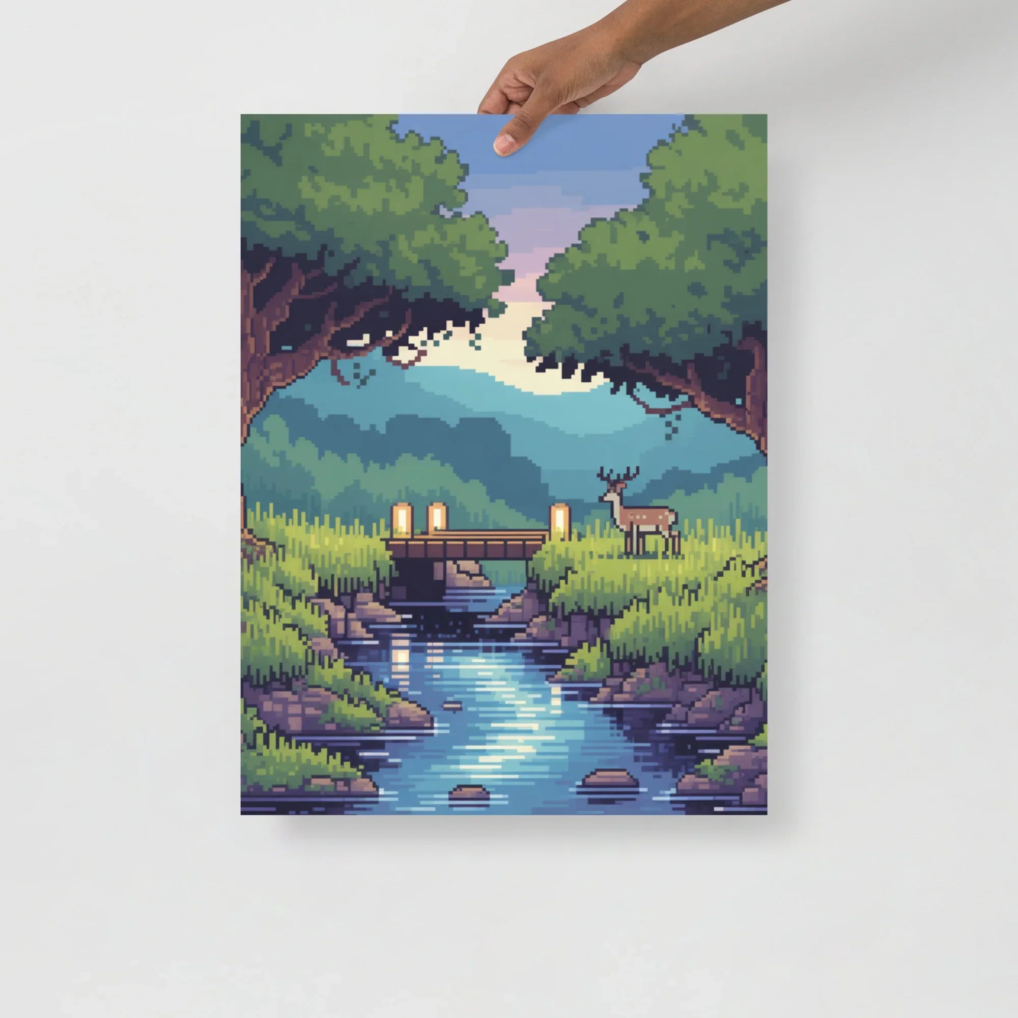Whispering Grove – Pixel Forest Adventure Art Print - RaZits