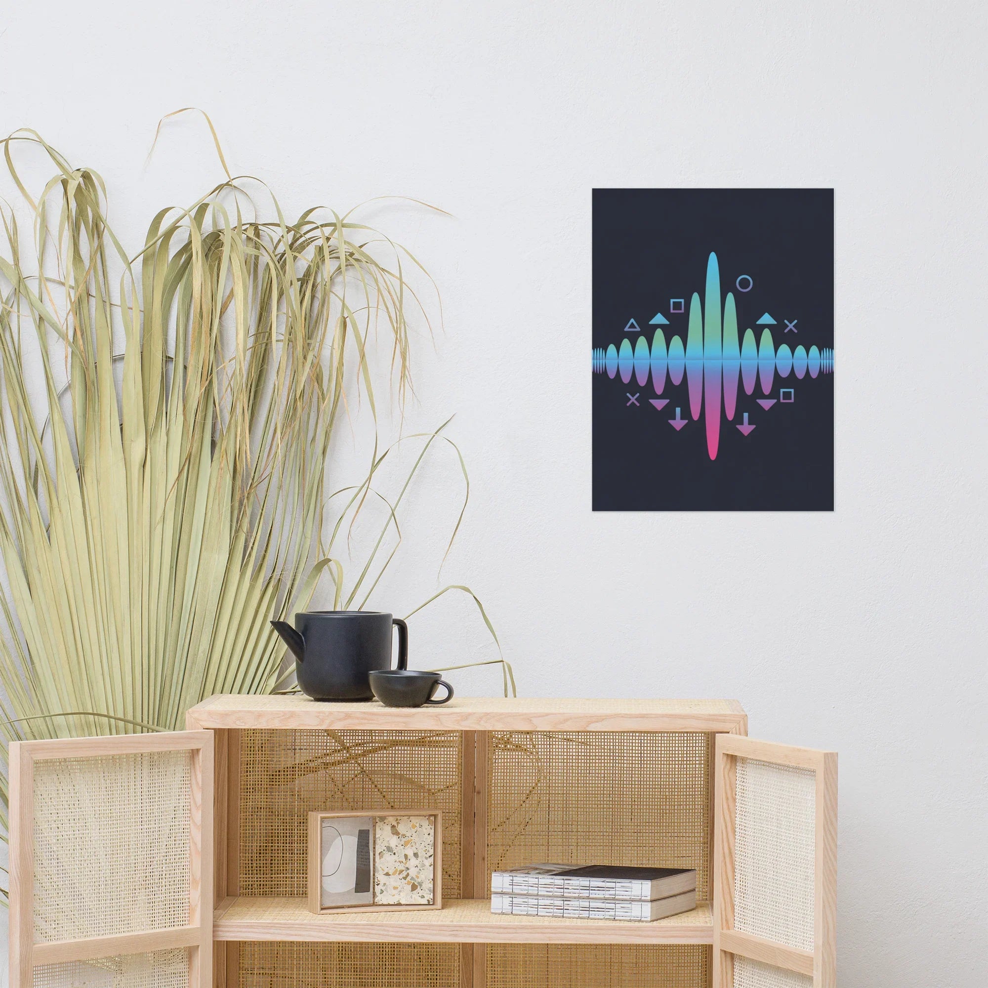 Neon Waveform Gaming Energy Art – RGB Sound Pulse Wall Decor - RaZits
