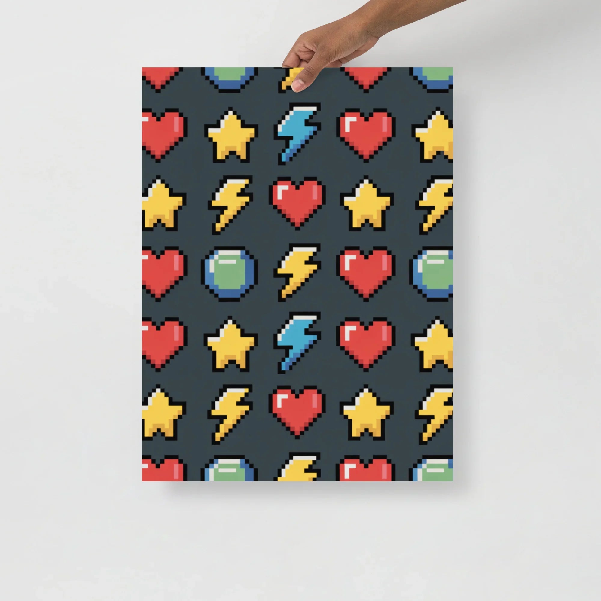 Pixel Pulse Retro Gaming Wall Art – 8-Bit Arcade Aesthetic Pattern - RaZits