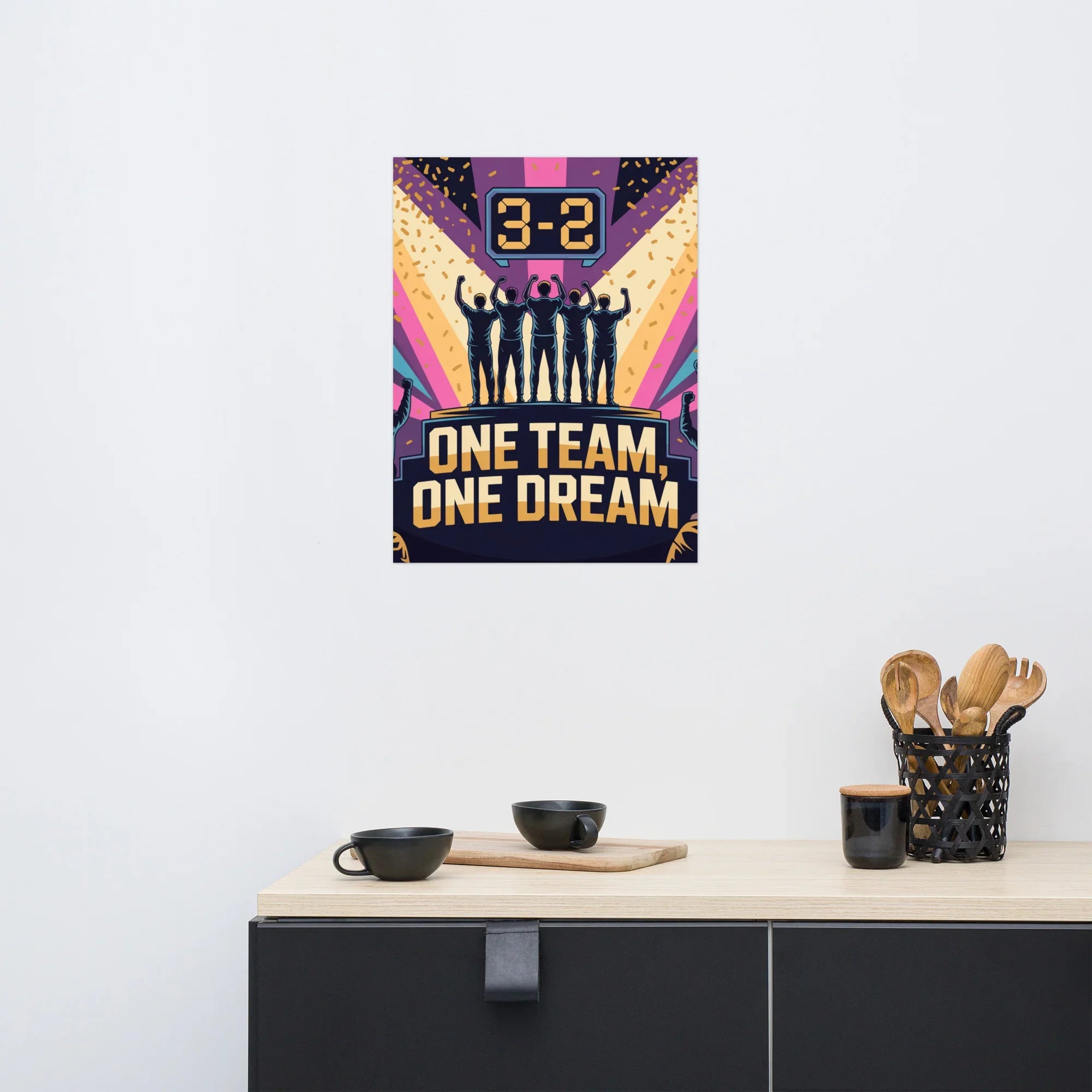 One Team, One Dream – Esports Teamwork Victory Poster - RaZits