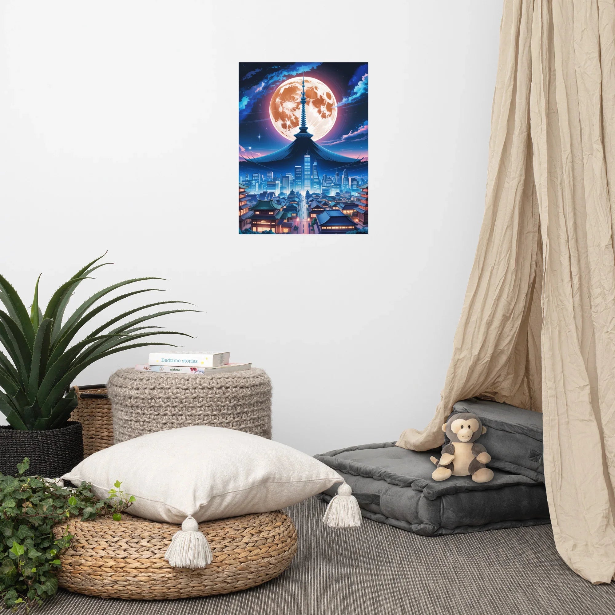 Cyberpunk City Art – Futuristic Anime Skyline Wall Decor - RaZits