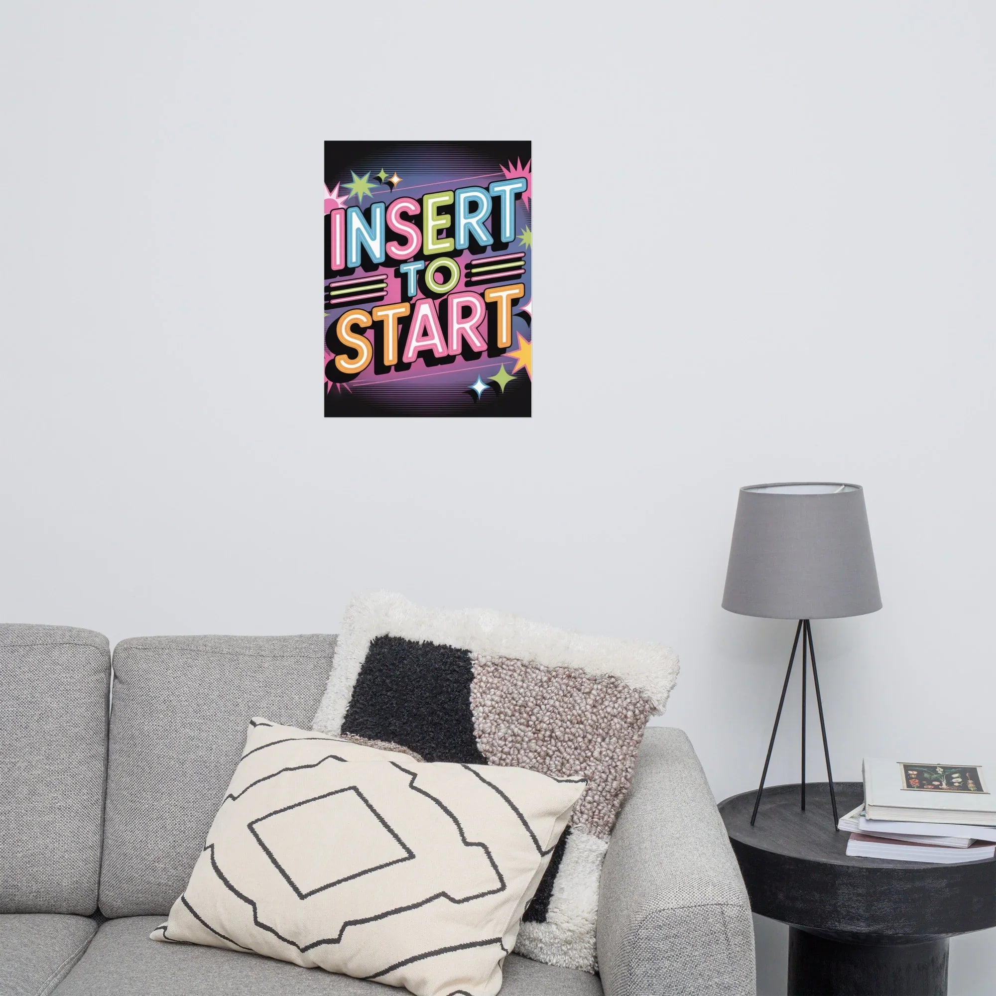 Insert to Start – Retro Neon Arcade Poster for Gamer Room & Gaming Wall Decor - RaZits