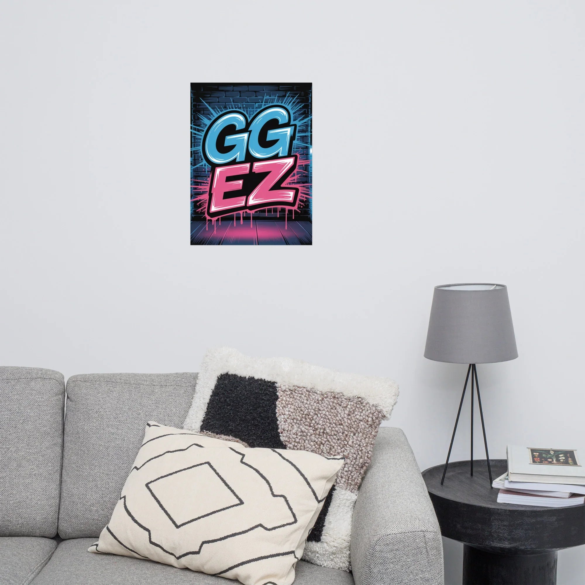 GG EZ - Neon Graffiti Gaming Poster - RaZits