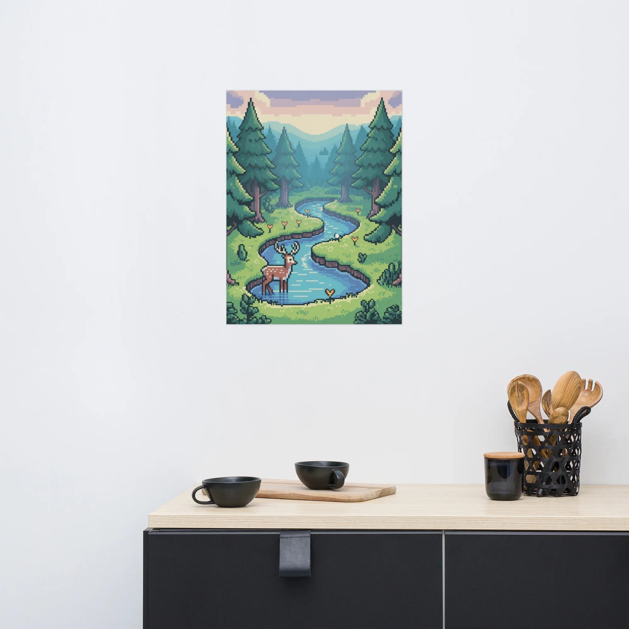 Pixel Art Landscape – Cozy Nature Gaming Wall Art for Indie-Game Lovers - RaZits