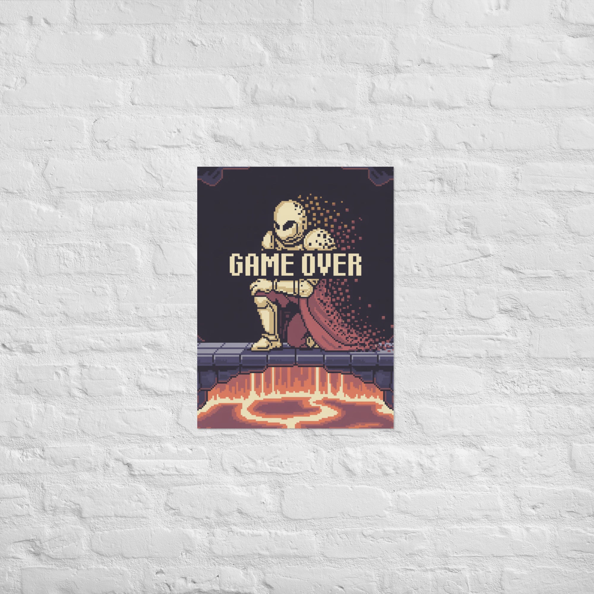 Bit Rot Memorial pixel knight game over poster hero shot matte museum-grade print