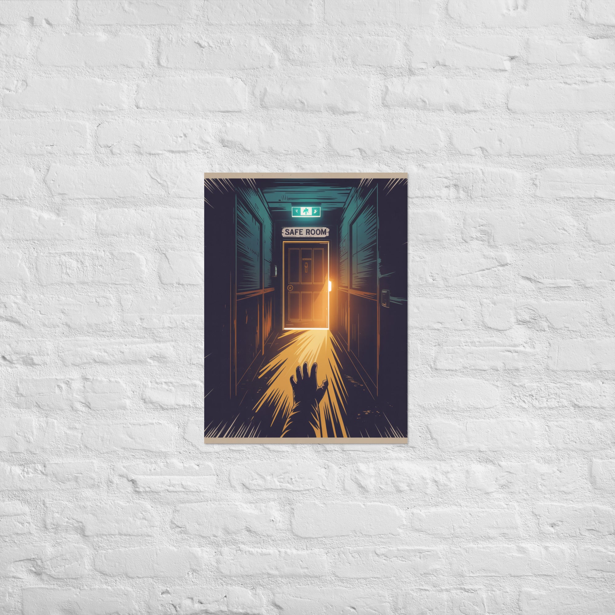 Safe room Behind the Door survival horror poster on Enhanced Matte Paper
