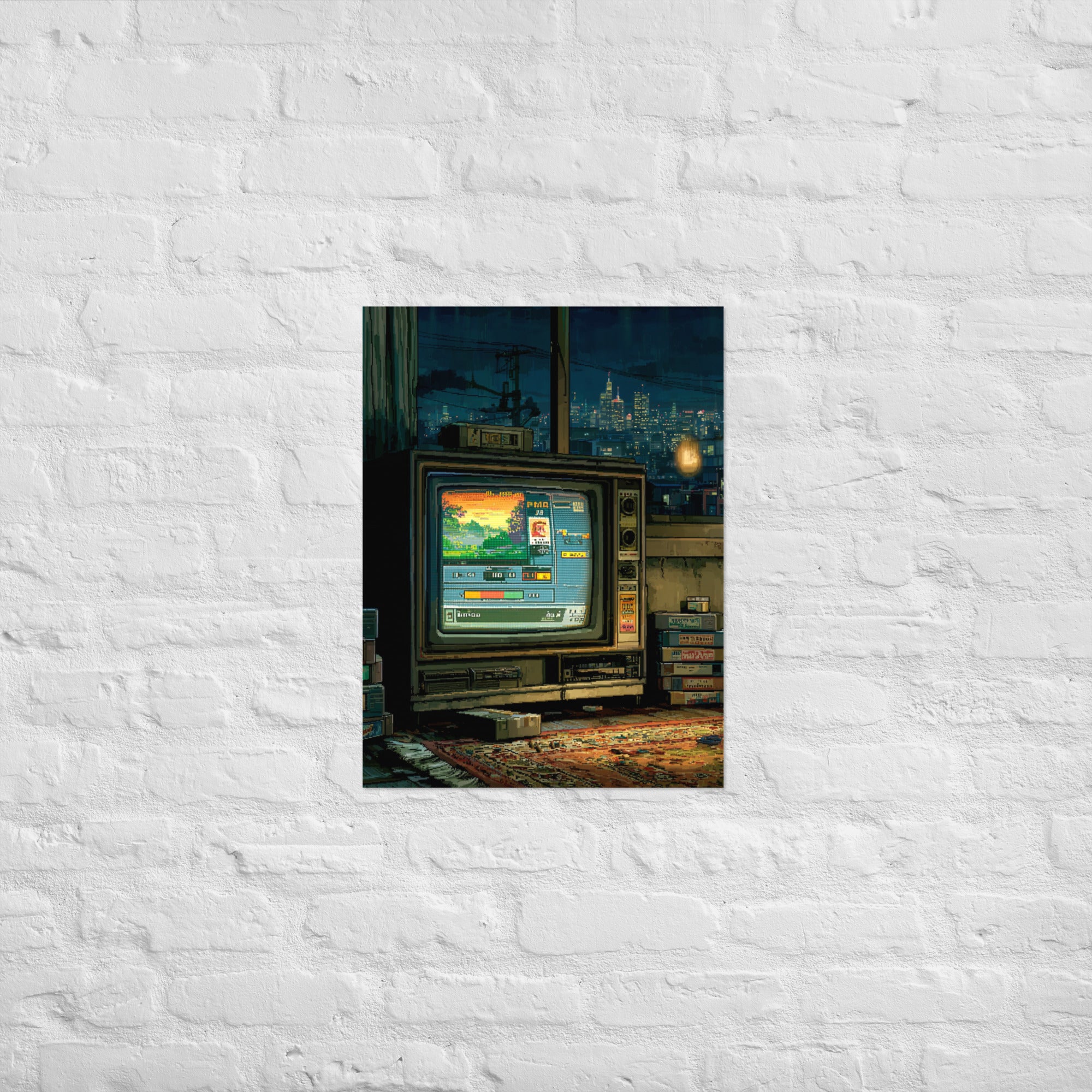 Retro save screen Progress Preserved poster on Enhanced Matte Paper