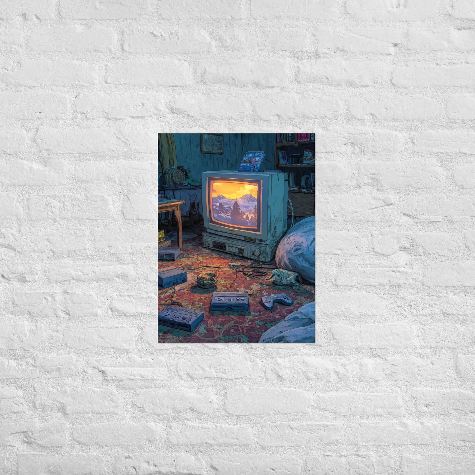 90s gaming night After Everyone Went Home poster on Enhanced Matte Paper