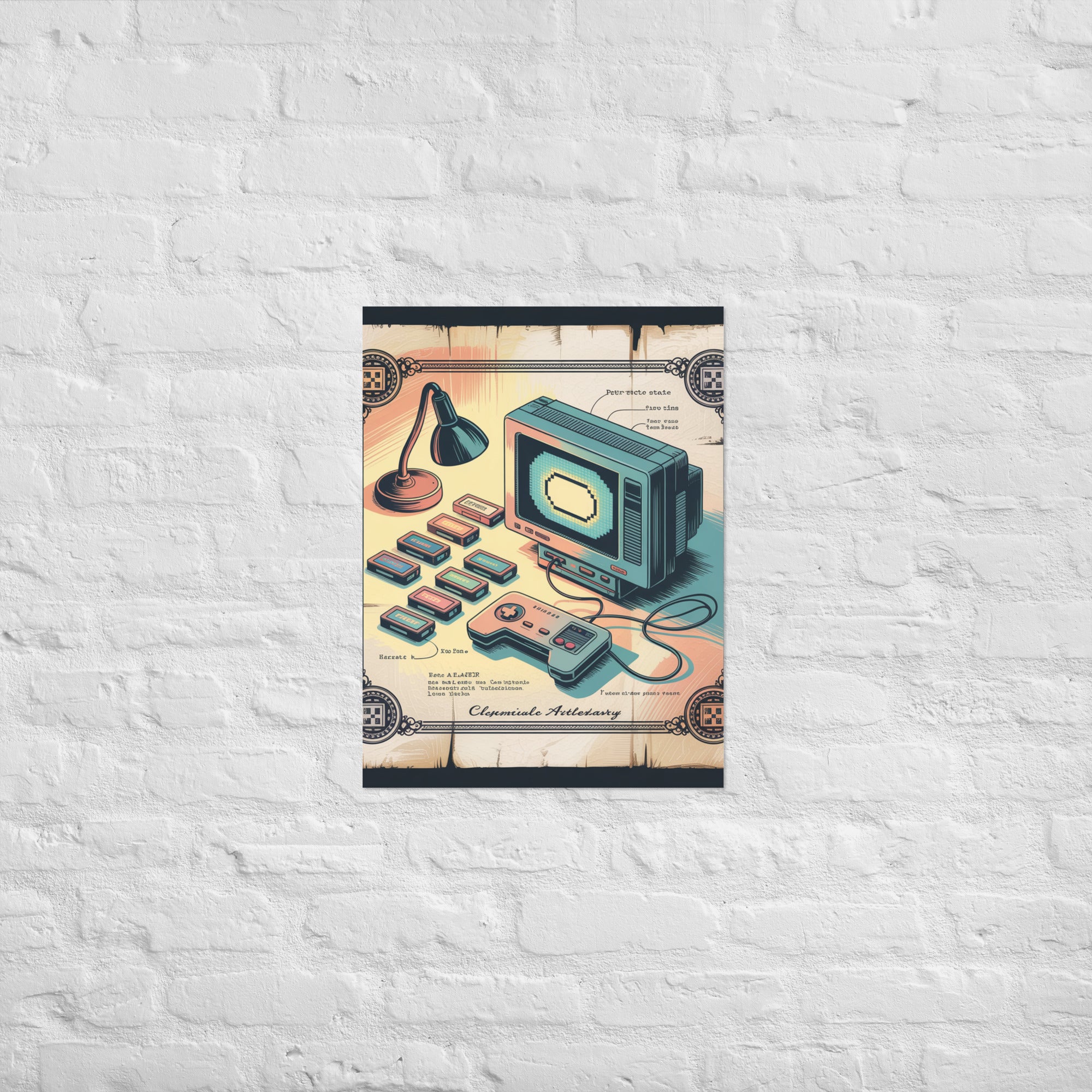 Premium retro gamer Certificate of the Devoted poster on Enhanced Matte Paper