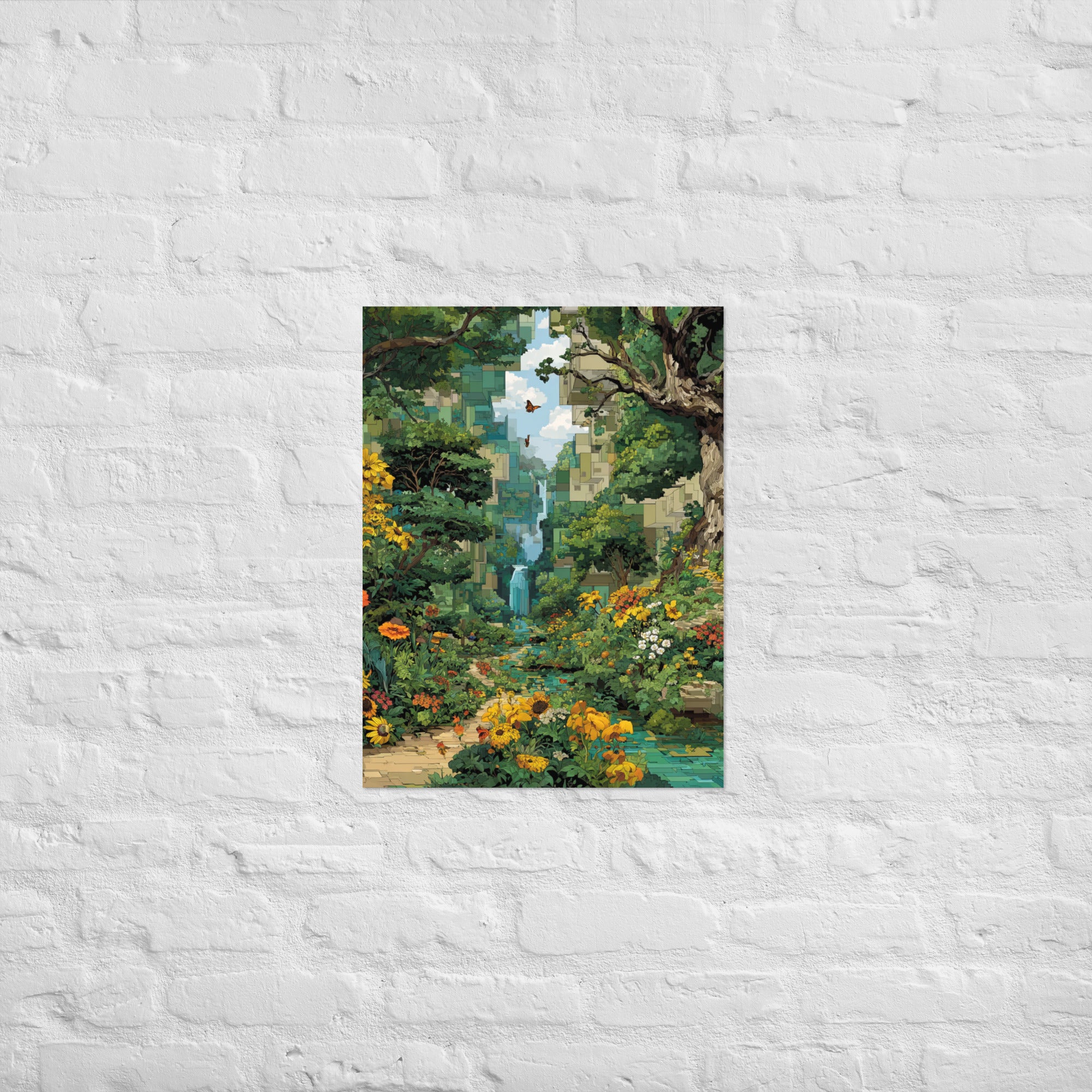 Premium pixel art Resolution Garden gallery poster on Enhanced Matte Paper
