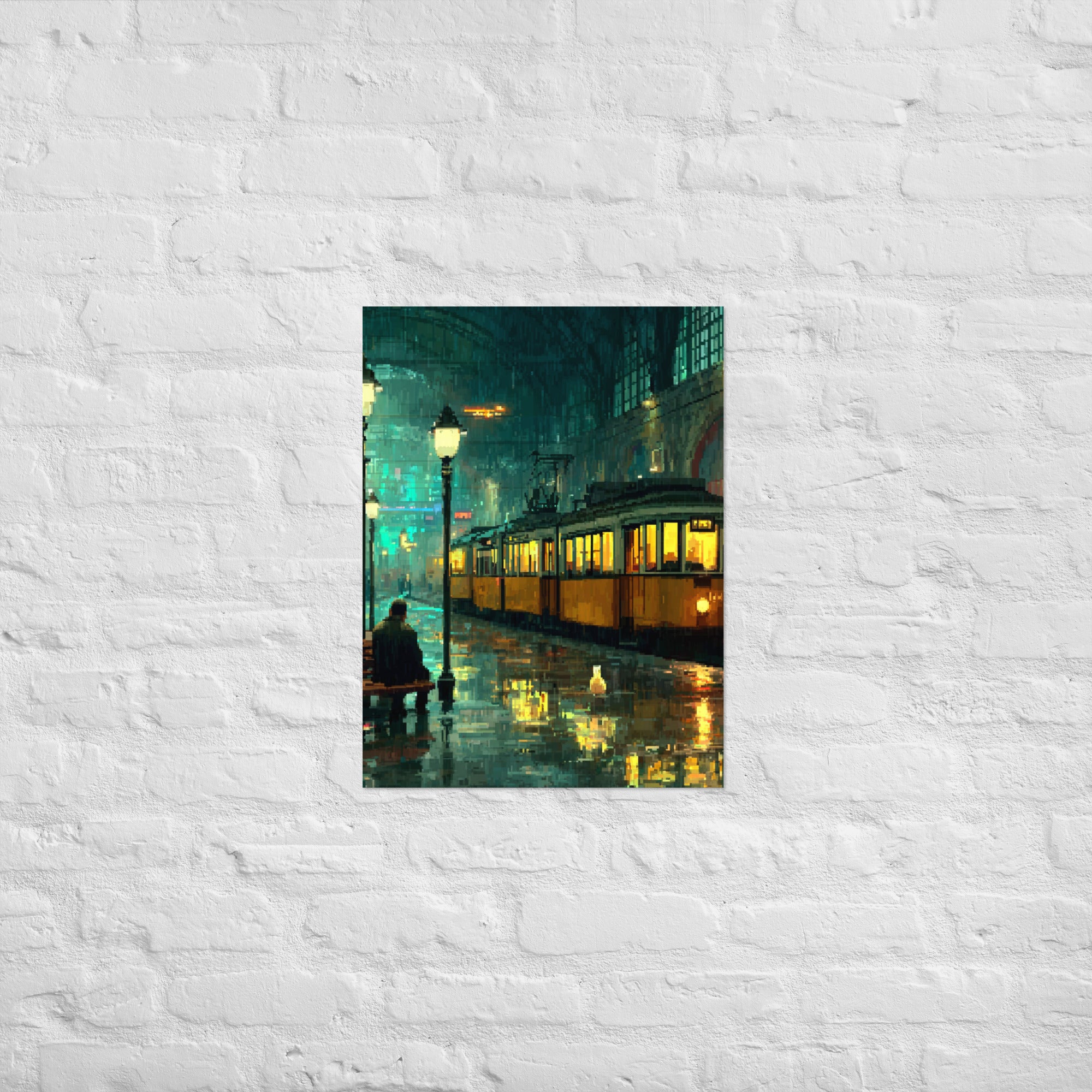 Premium 8-bit cinematic Last Train to Arcadia poster on Enhanced Matte Paper