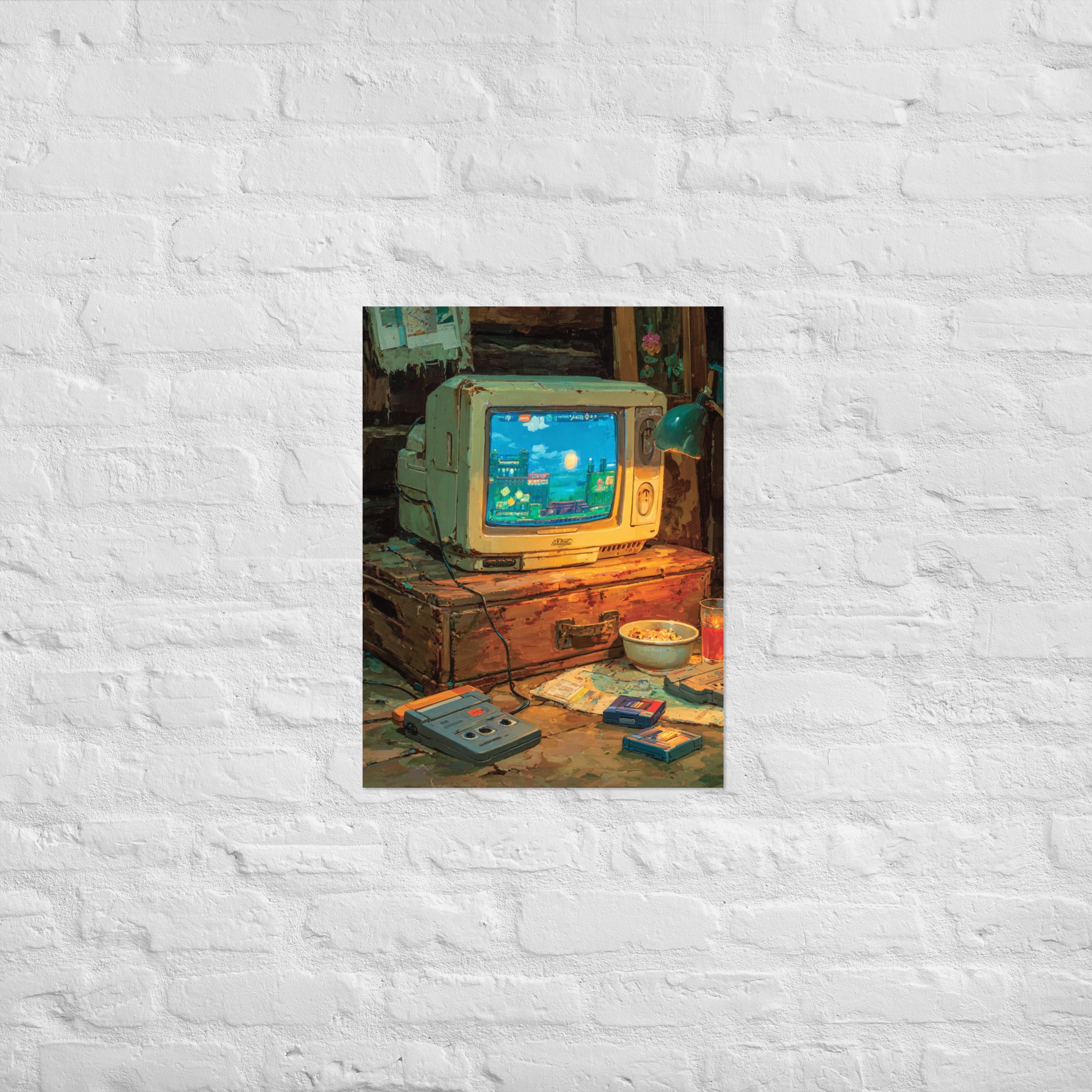 NES era 8-bit altar gaming poster on Enhanced Matte Paper