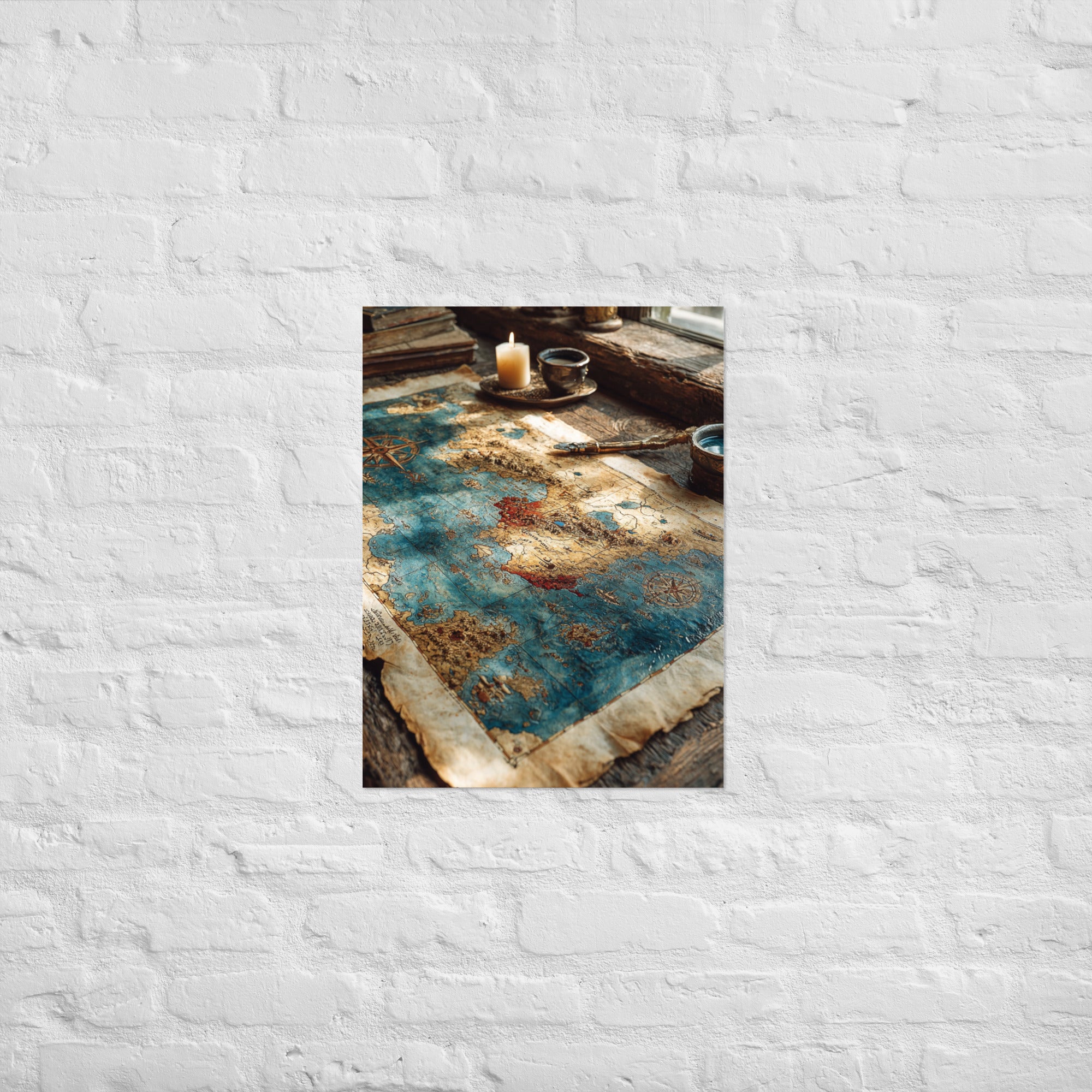 Pixel world map cartographer's last save poster on Enhanced Matte Paper