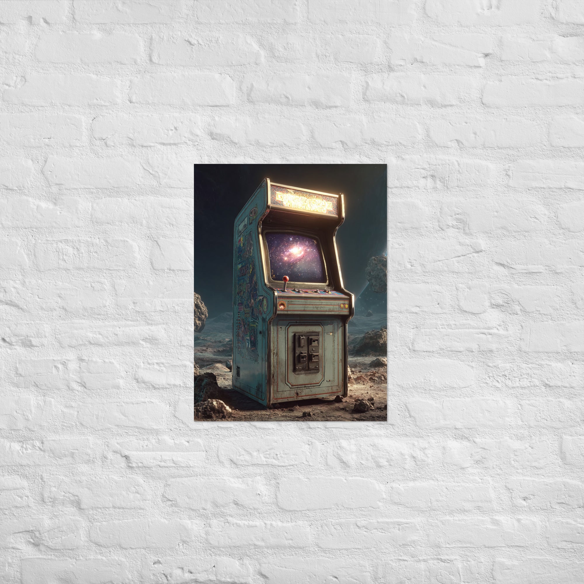 Retro gaming room constellation machine poster on Enhanced Matte Paper