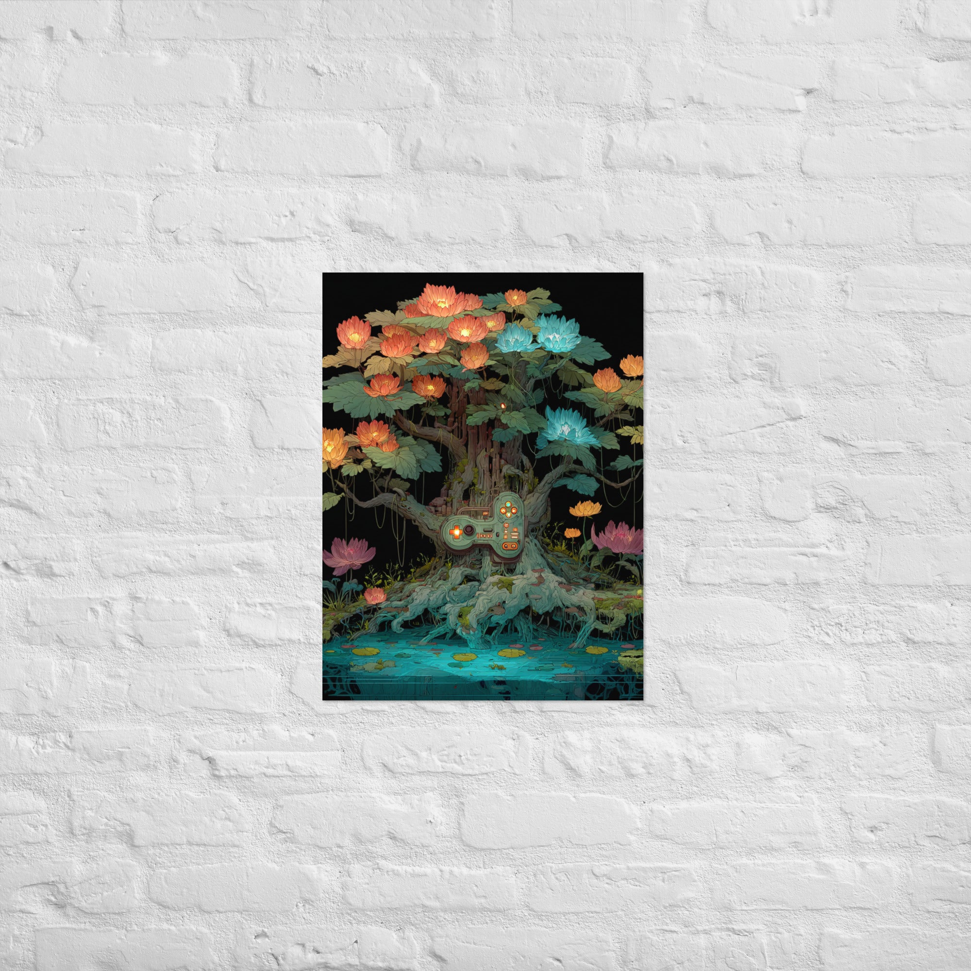 Controller evolution metamorphosis tree gaming poster on Enhanced Matte Paper