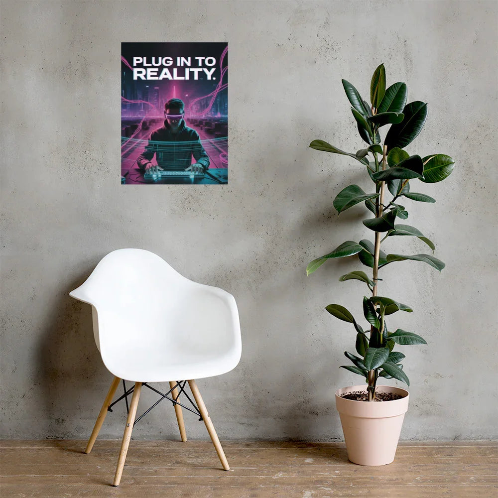 Plug In To Reality Cyberpunk Gaming Wall Art – VR Aesthetic Room Decor - RaZits