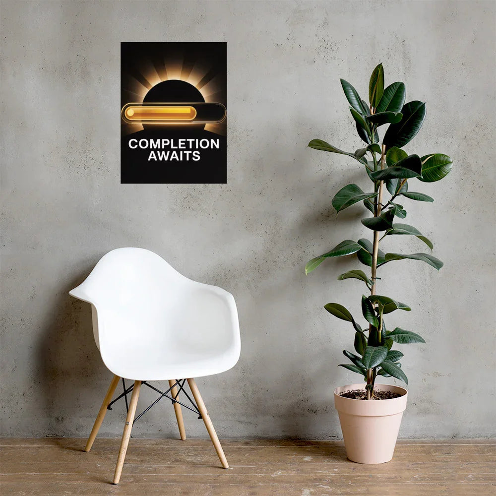 Completion Awaits – Minimalist Gaming Progress Poster for Motivated Gamers - RaZits