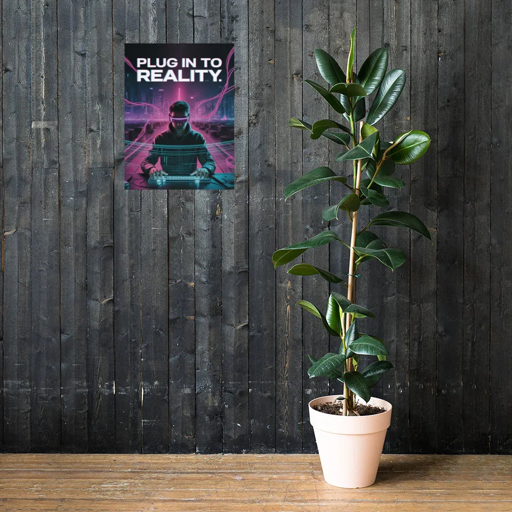 Plug In To Reality Cyberpunk Gaming Wall Art – VR Aesthetic Room Decor - RaZits