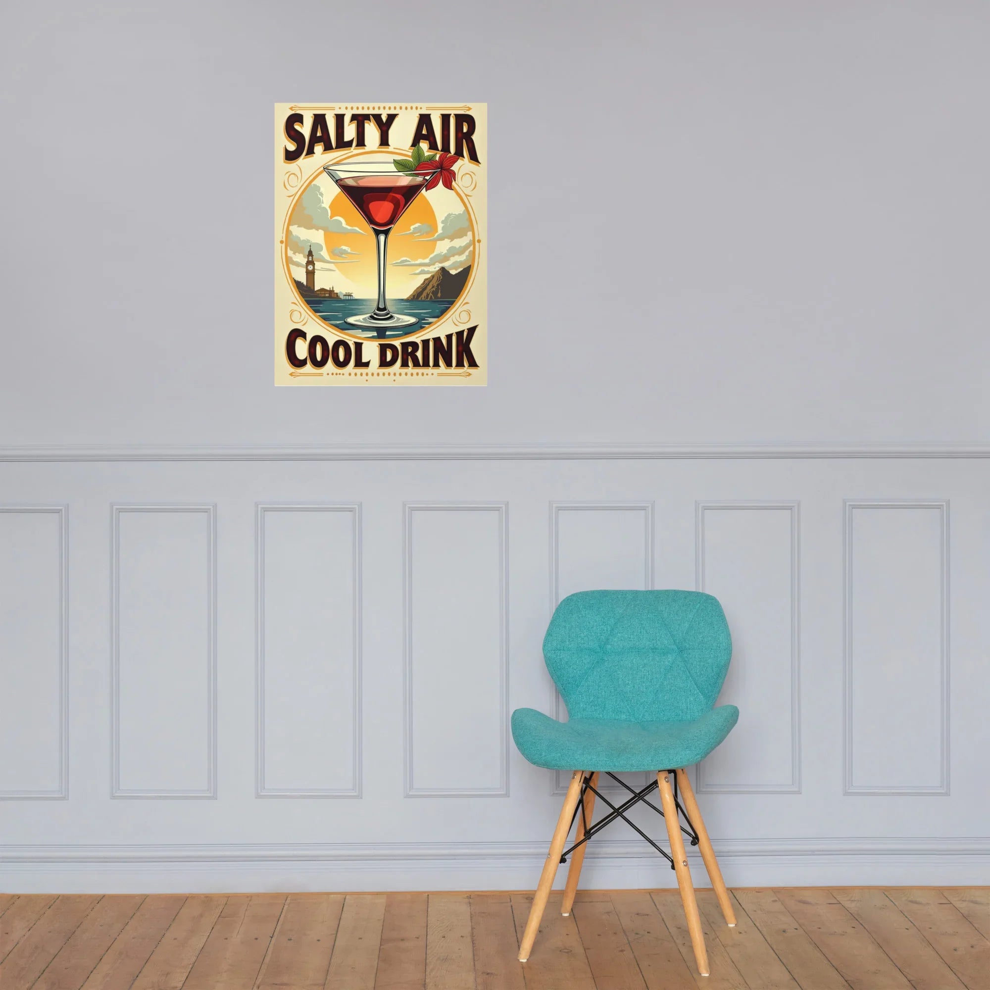 Salty Air, Cool Drink – Coastal Martini Poster - RaZits