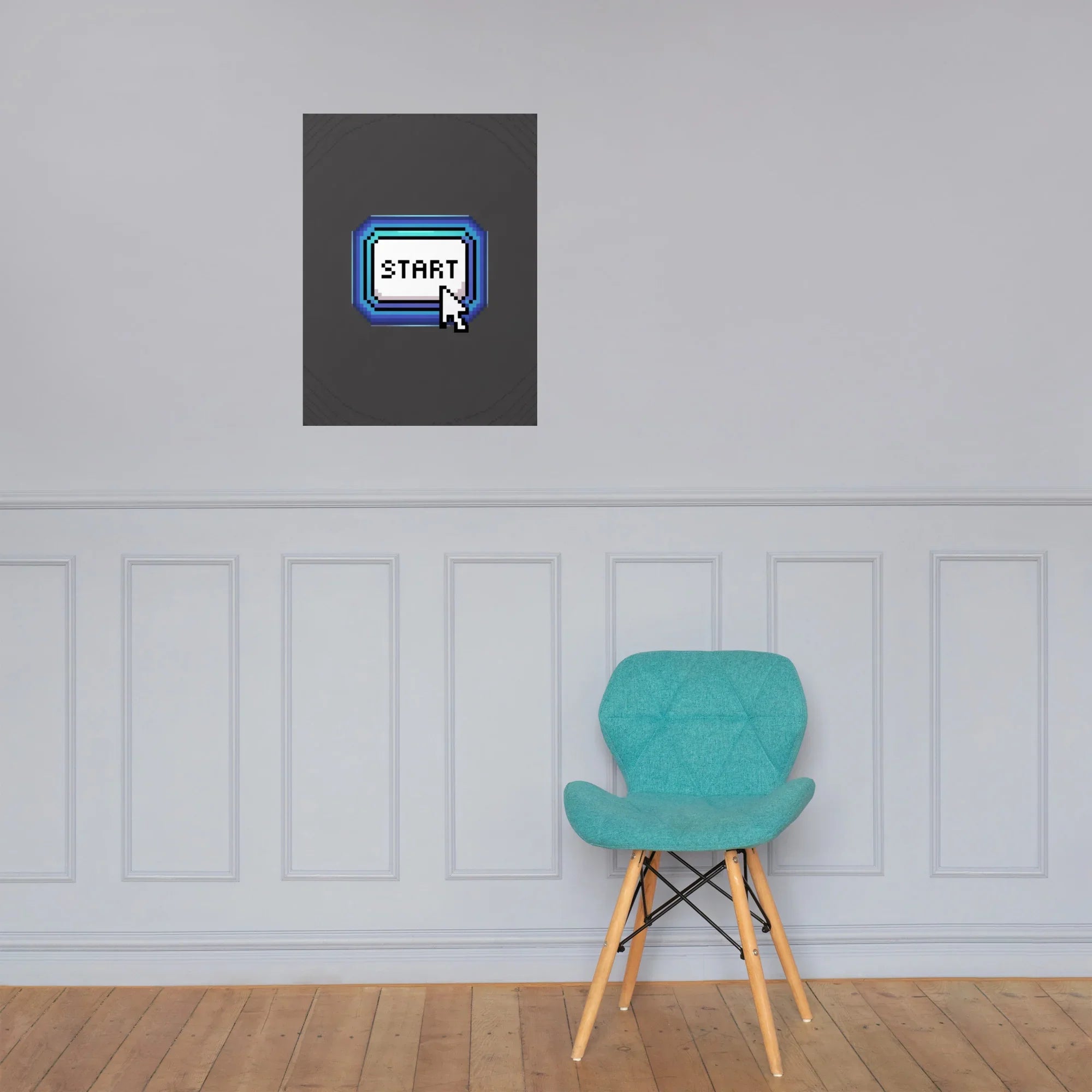 Start Button Pixel Art – Retro Minimal Gaming Design - RaZits