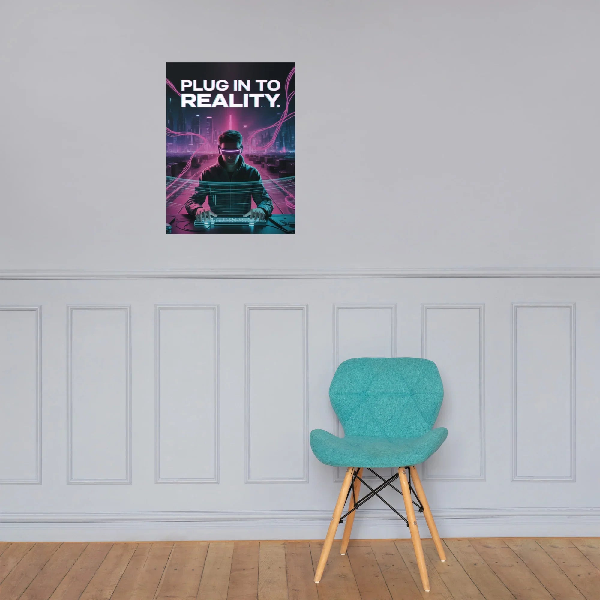 Plug In To Reality Cyberpunk Gaming Wall Art – VR Aesthetic Room Decor - RaZits