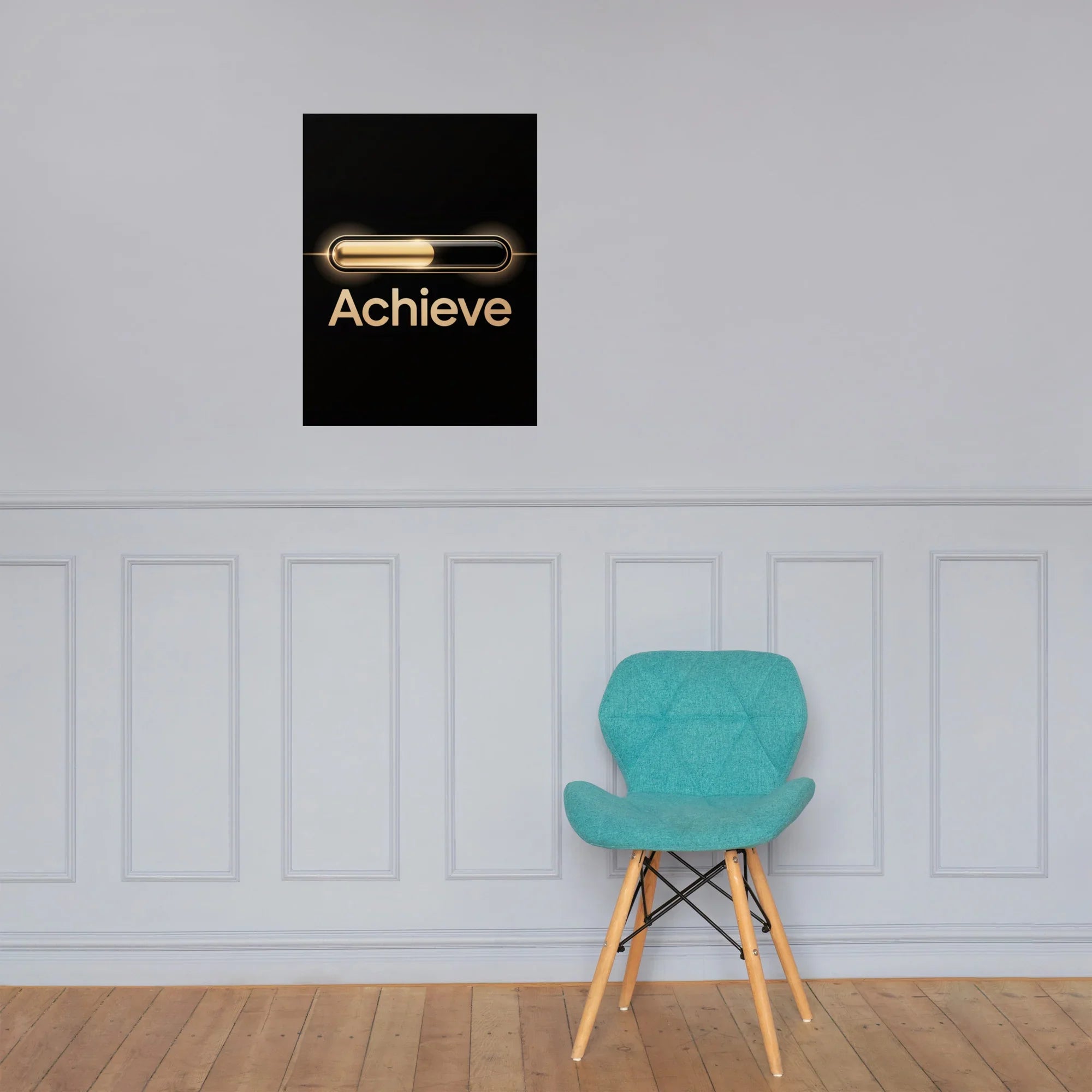 Achieve – Golden Progress Bar Motivational Gaming Poster - RaZits