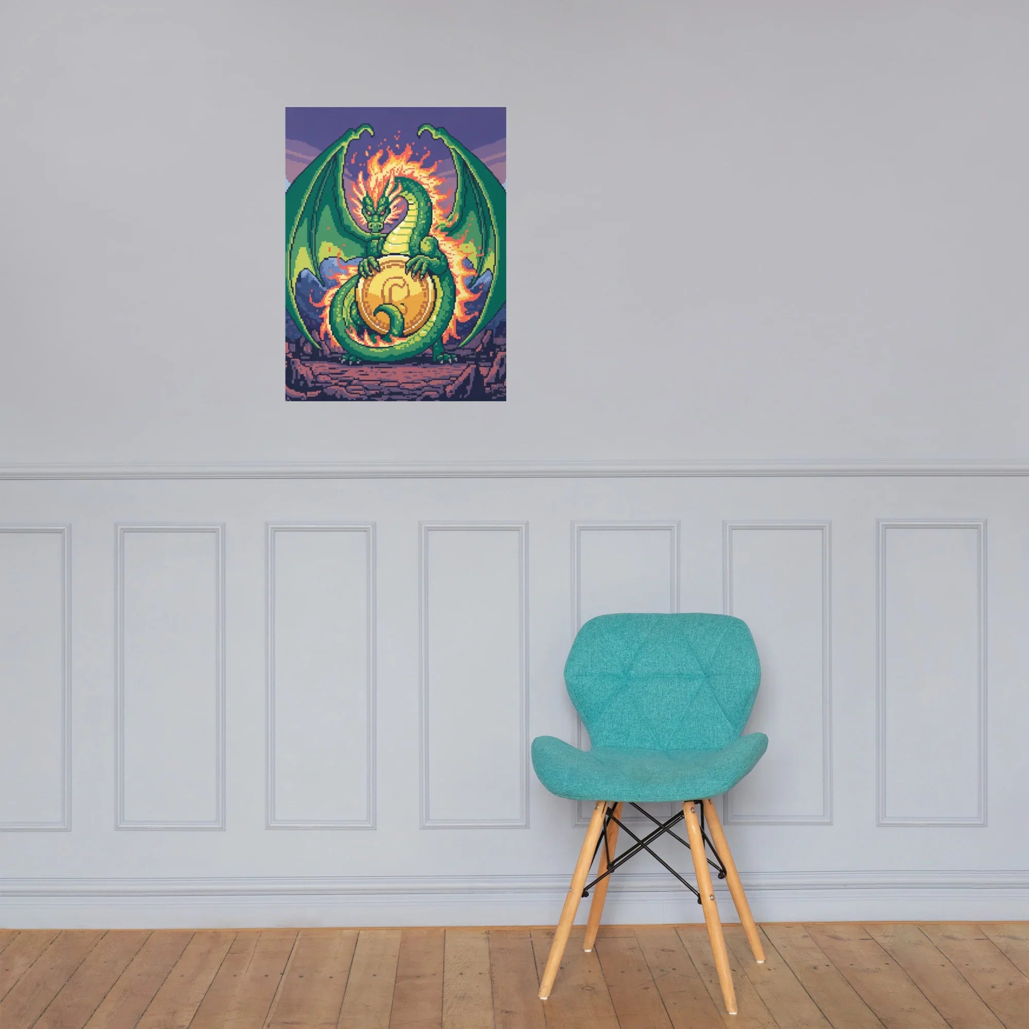 Pixel Dragon Guardian Boss Battle Poster - RaZits