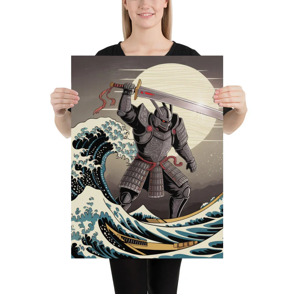 Cyber Samurai Wall Art – Katana Artwork Inspired by Japanese Wave & Mythology - RaZits