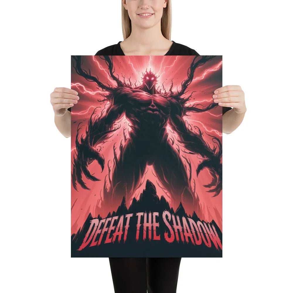 Defeat the Shadow Dark Fantasy Boss Battle Poster - RaZits