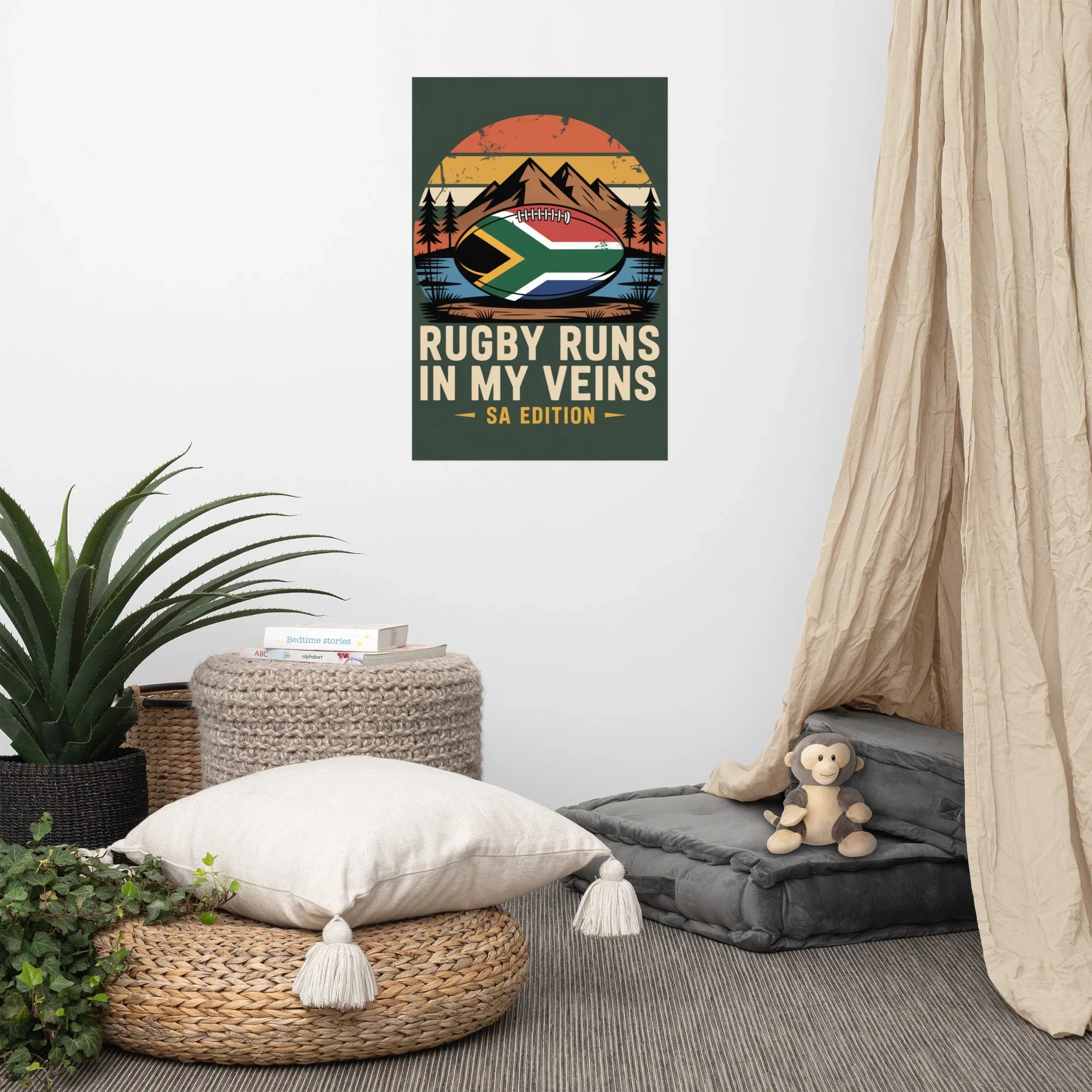 Rugby Runs in My Veins – South Africa Flag Poster - RaZits