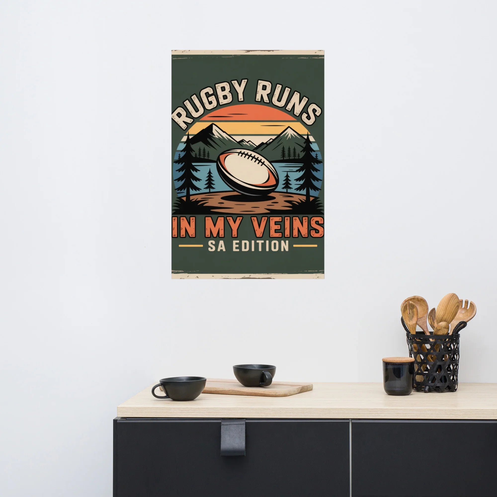 Rugby Runs in My Veins – South Africa Poster - RaZits