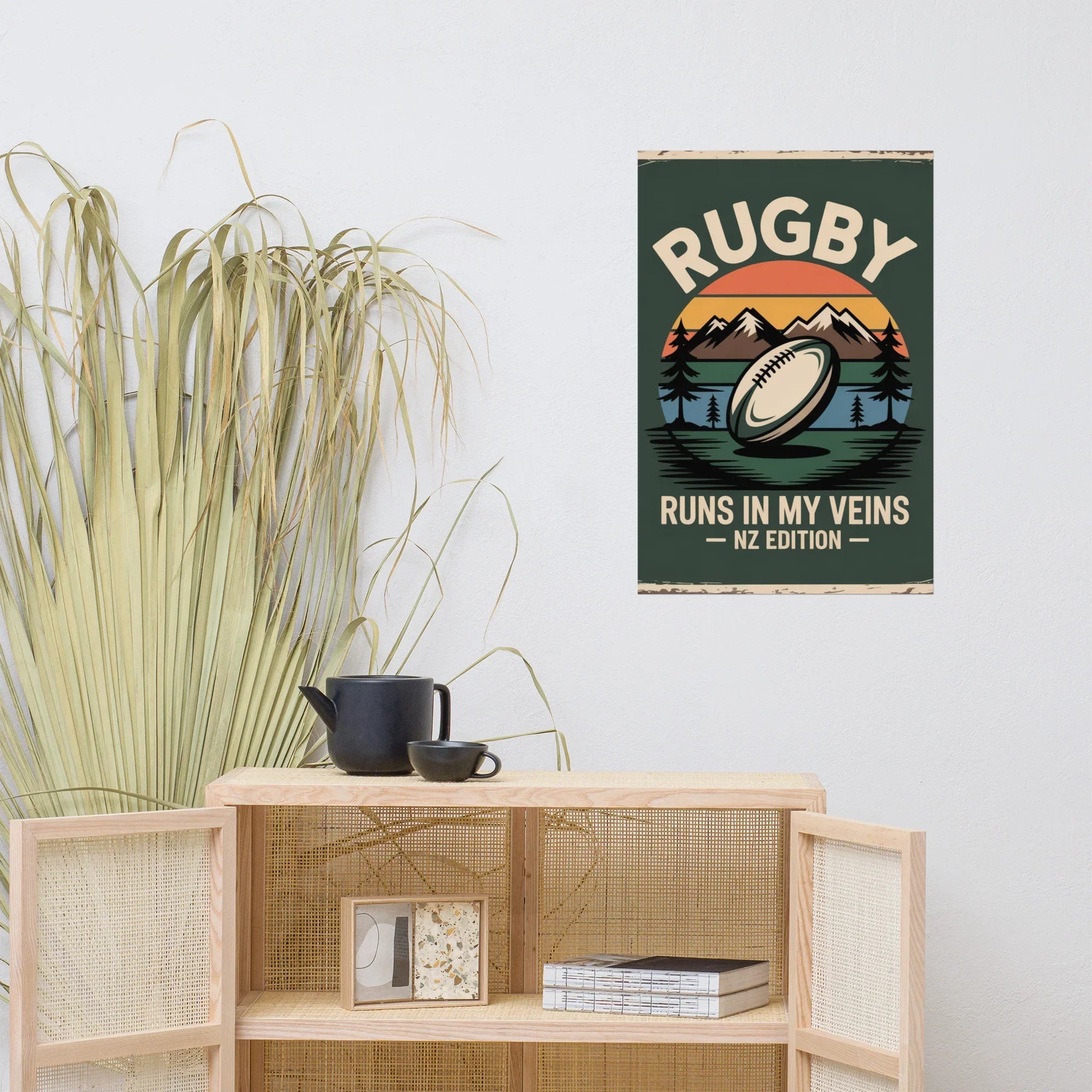 Rugby Runs in My Veins – New Zealand Edition Poster - RaZits