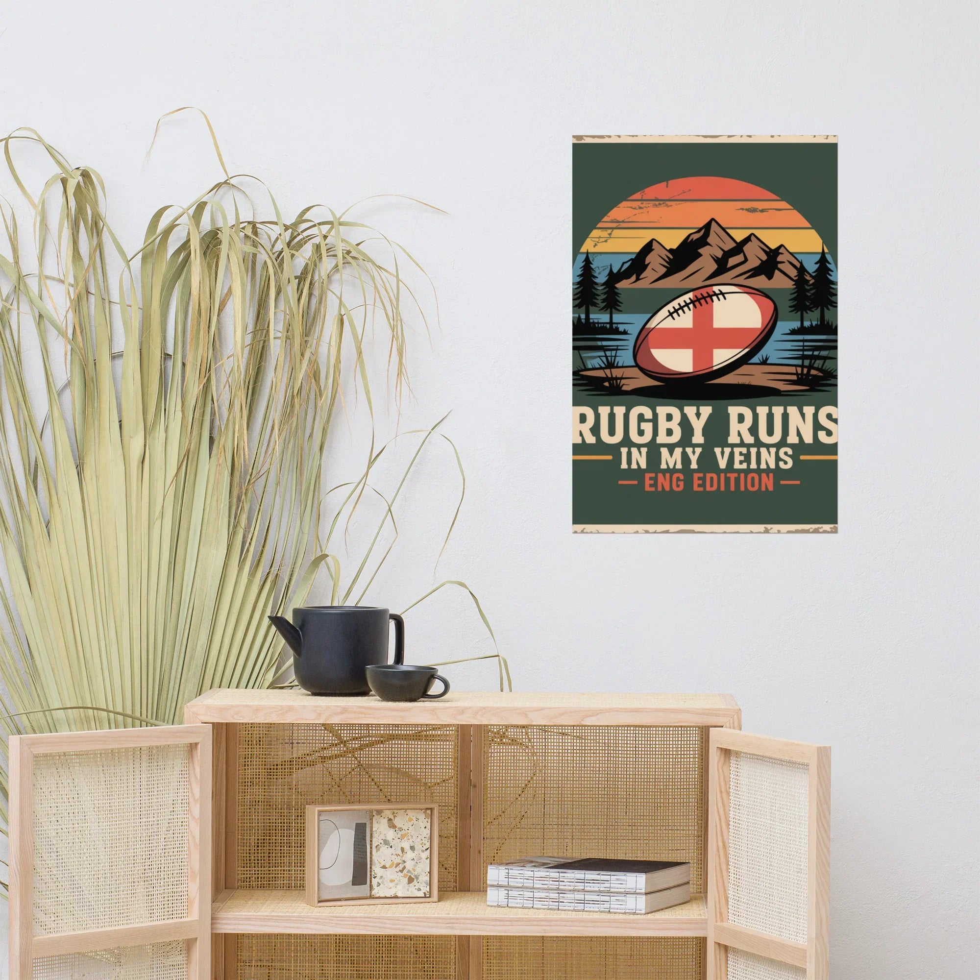 Rugby Runs in My Veins – England Edition Poster - RaZits