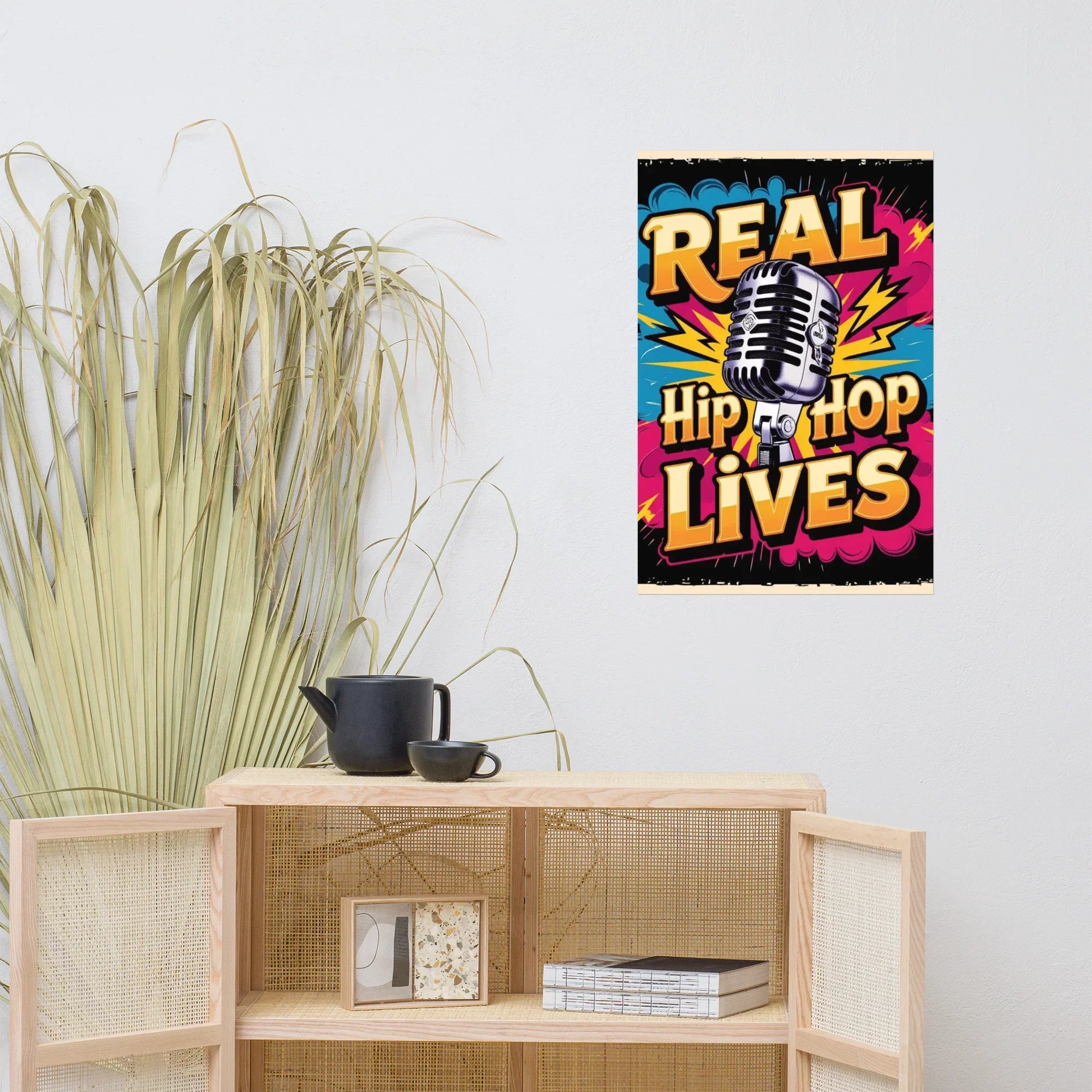 Real Hip Hop Lives Poster – Vintage Mic Boom Art - RaZits